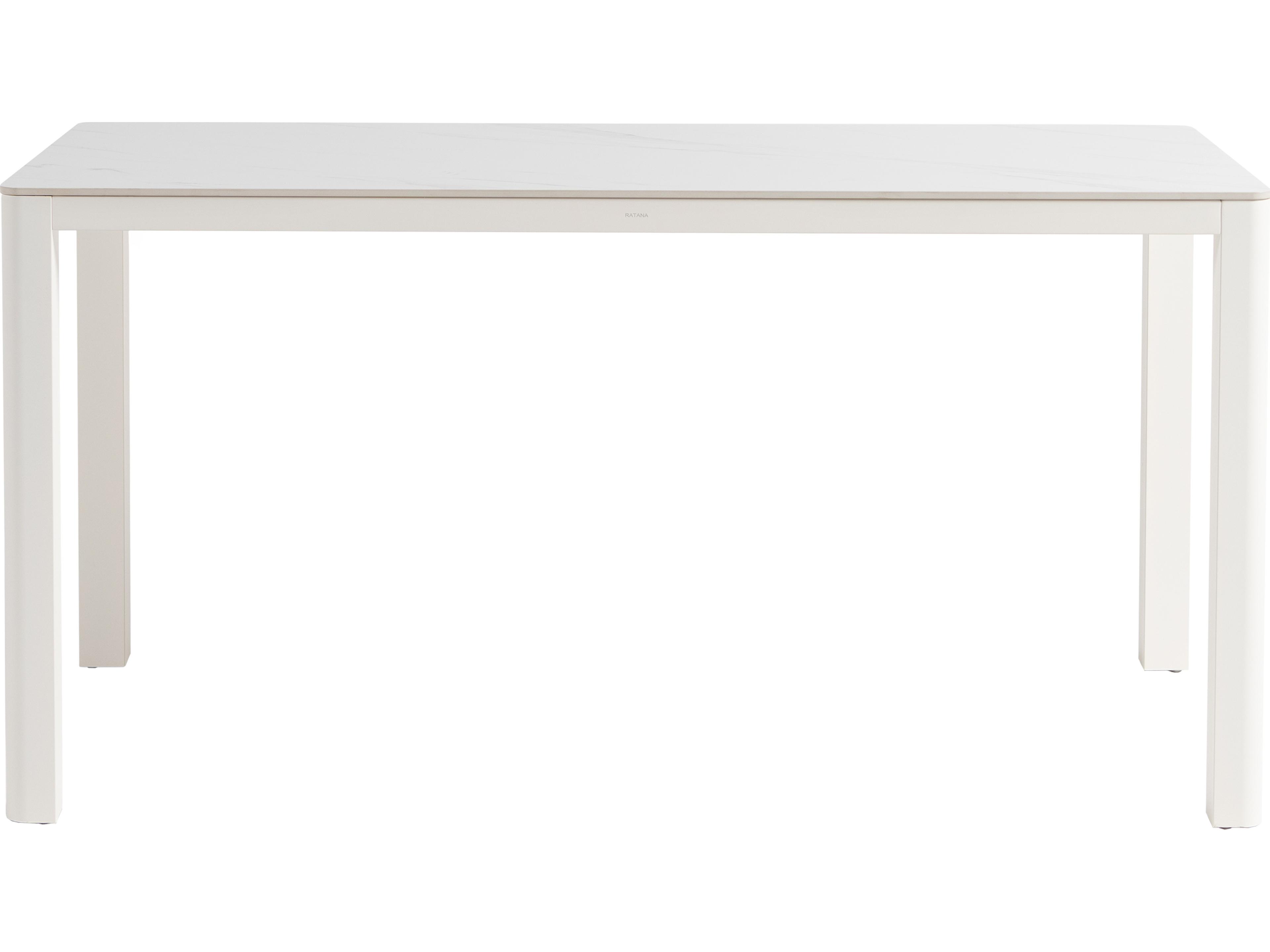 Ratana Hampshire Tables Aluminum Rectangular Umbrella Hole Counter Table