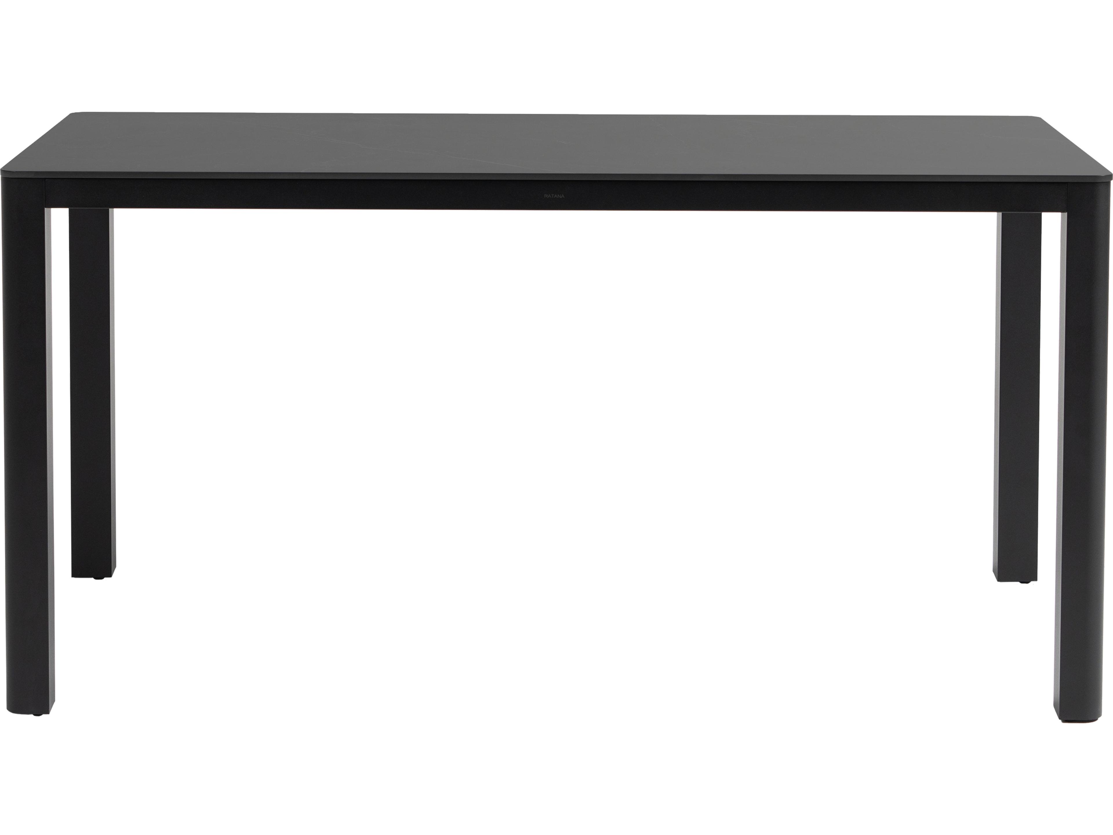 Ratana Hampshire Tables Aluminum Rectangular Umbrella Hole Counter Table