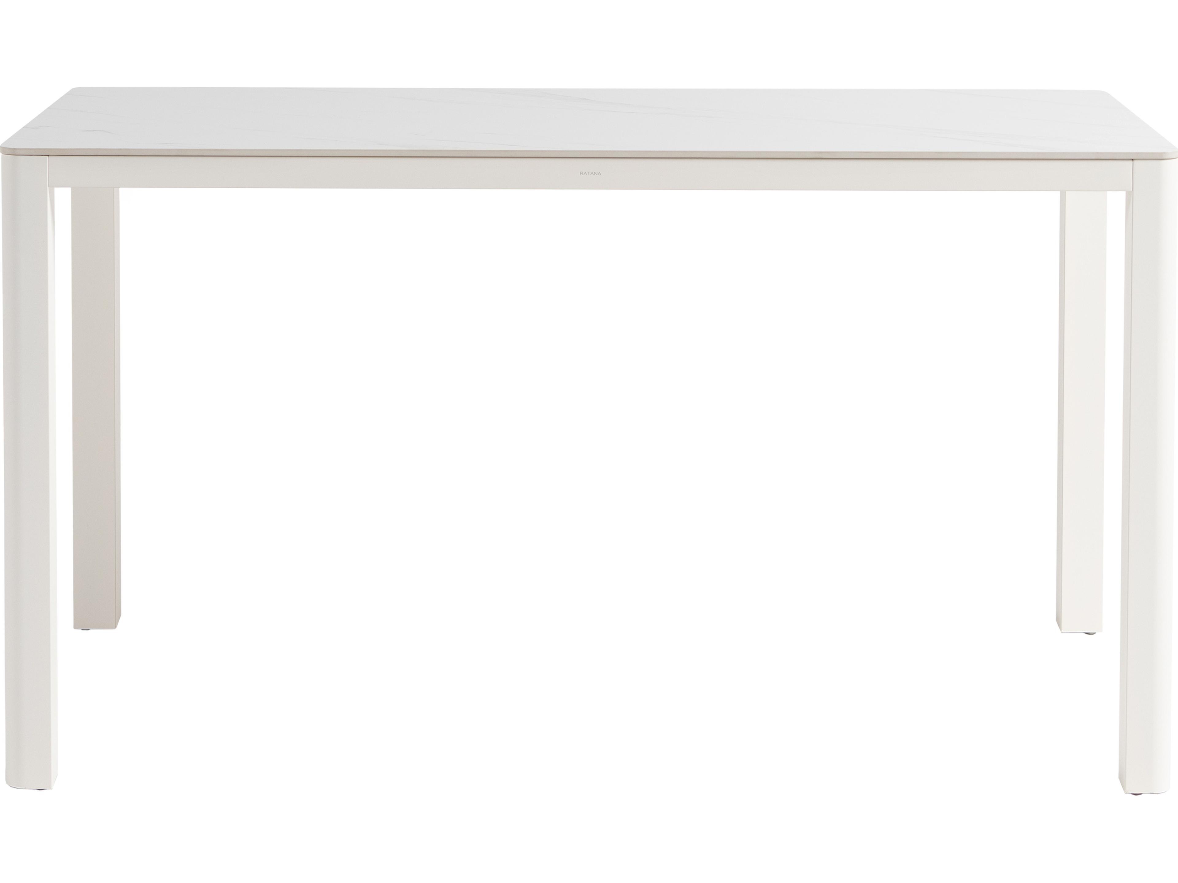 Ratana Hampshire Tables Aluminum Rectangular Umbrella Hole Bar Table