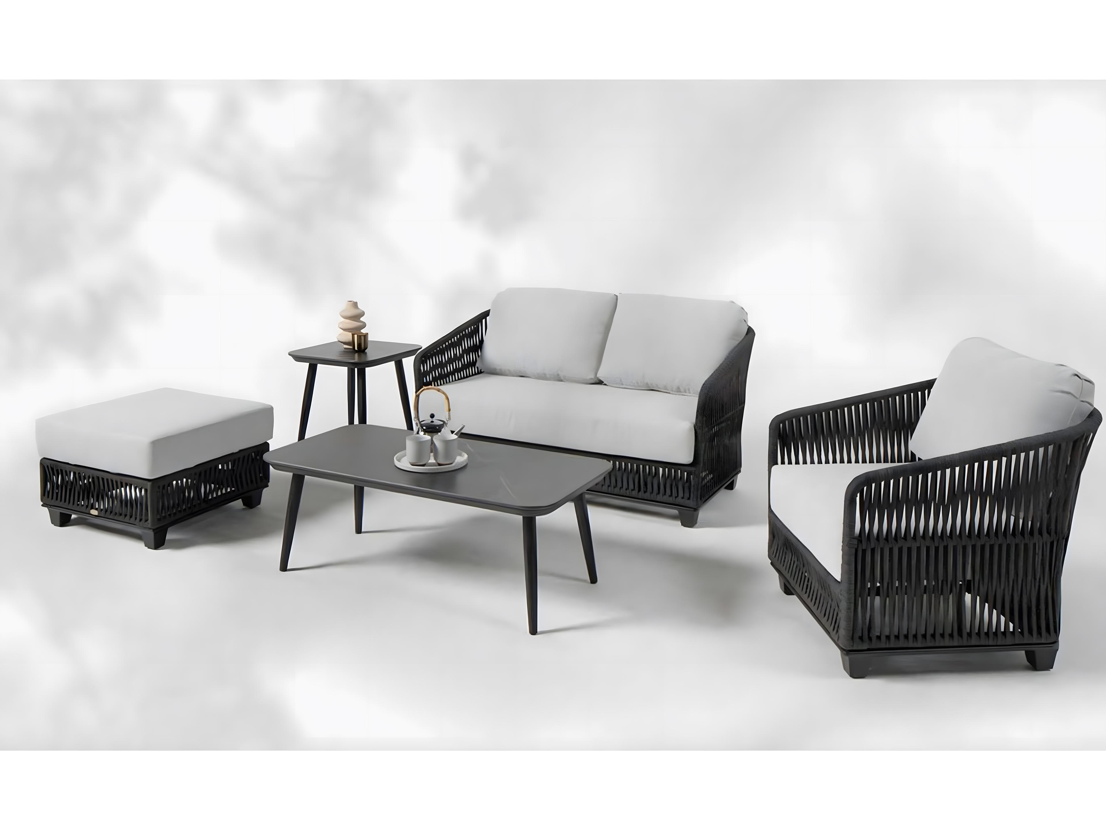 Ratana Gemelli Silver Diva Night Aluminum Cushion Ottoman