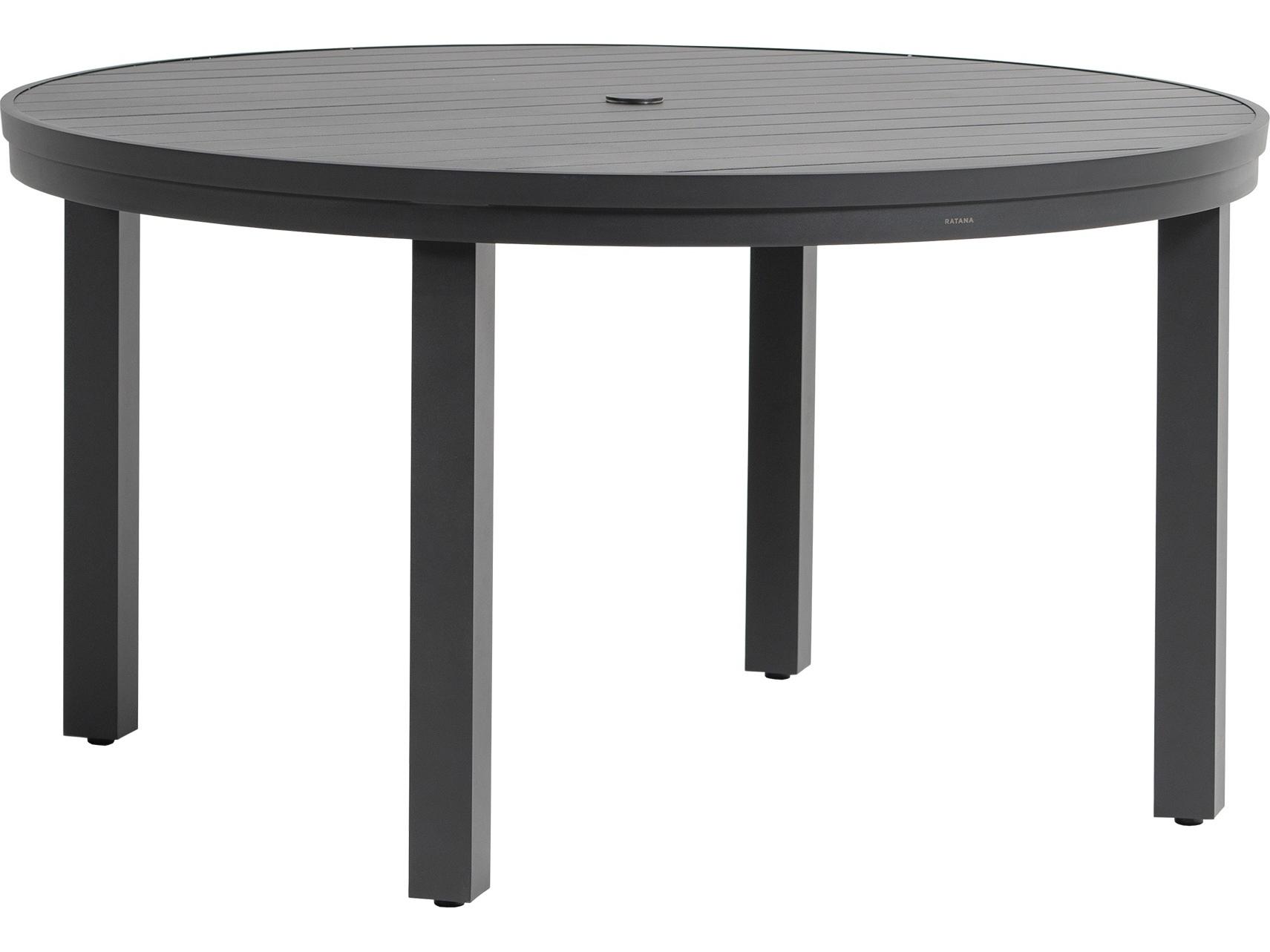 Ratana Vienna Aluminum Round Umbrella Hole Dining Table