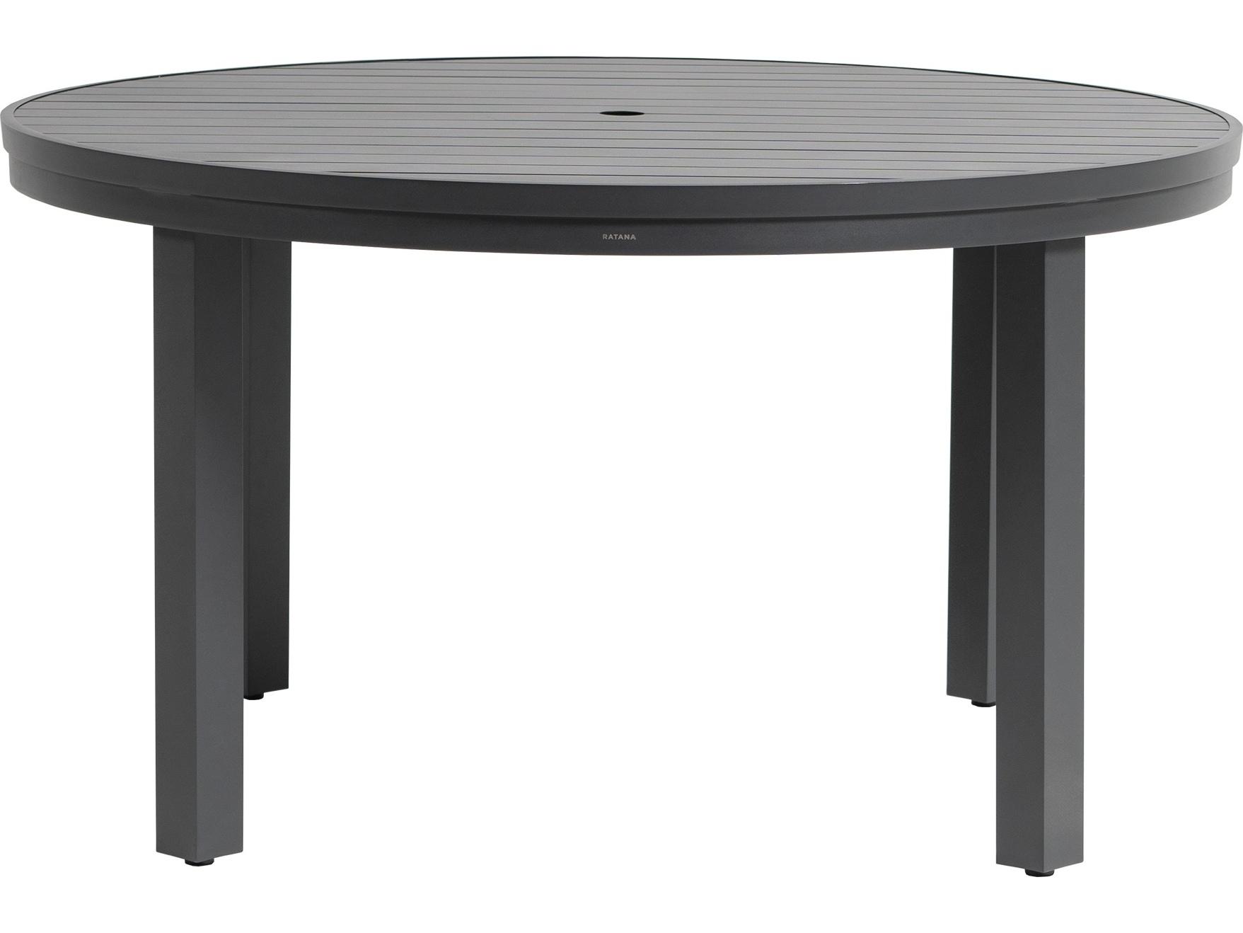 Ratana Vienna Aluminum Round Umbrella Hole Dining Table
