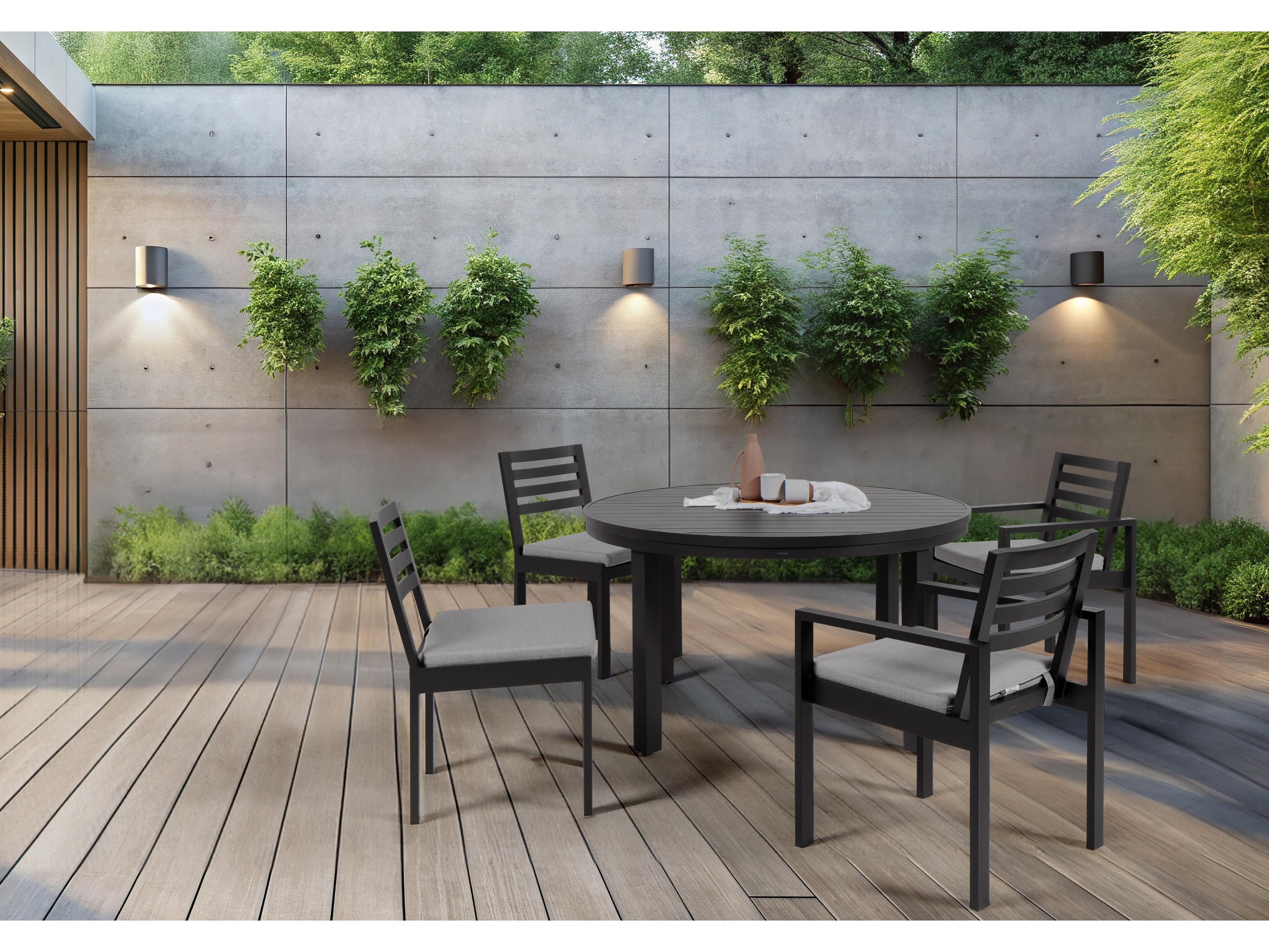 Ratana Vienna Aluminum Round Umbrella Hole Dining Table