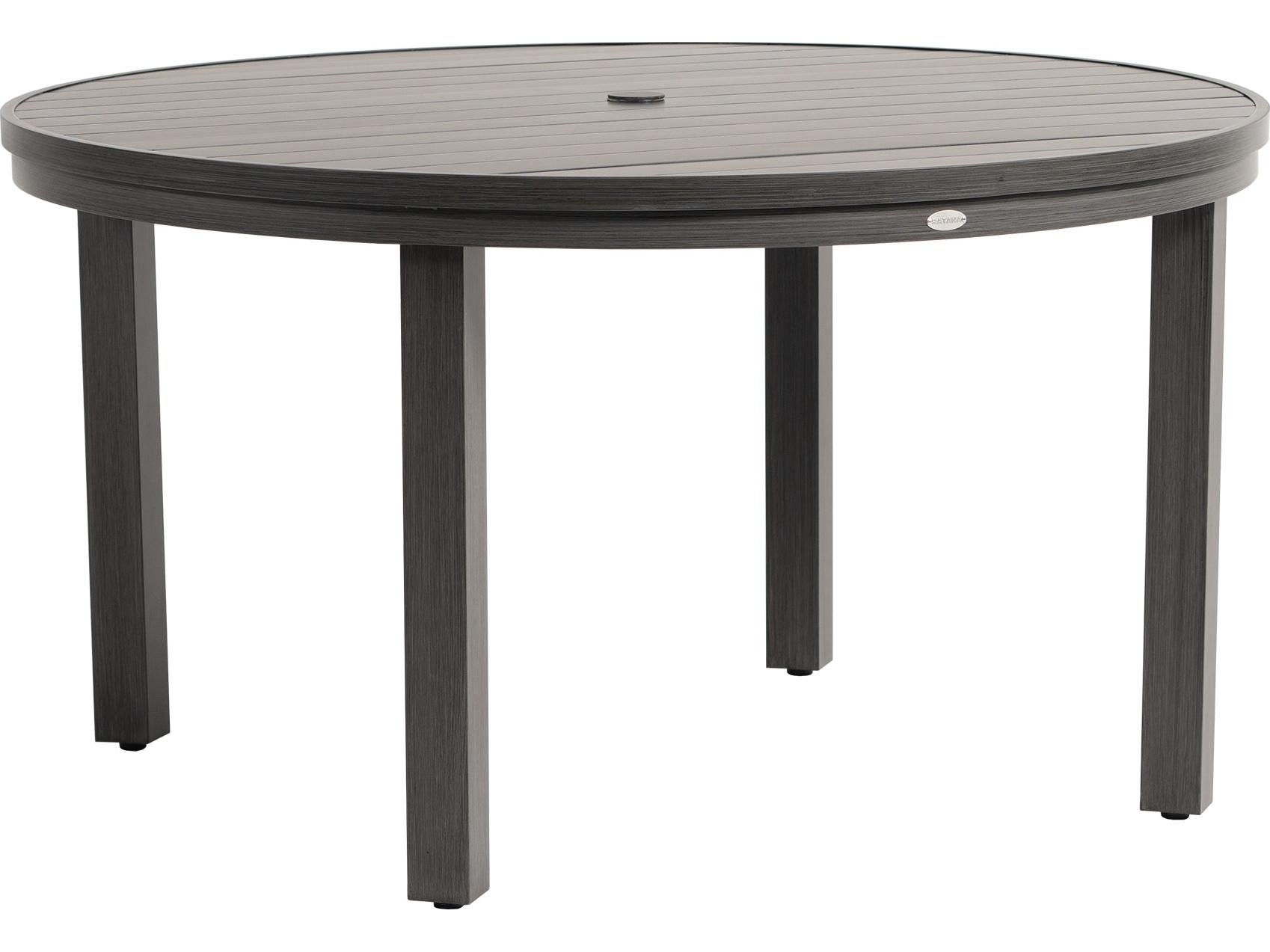 Ratana Oasis Aluminum Round Umbrella Hole Dining Table