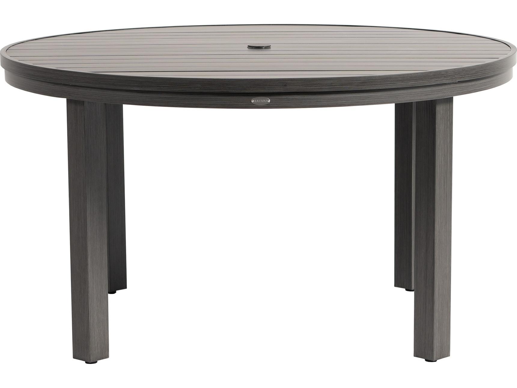 Ratana Oasis Aluminum Round Umbrella Hole Dining Table