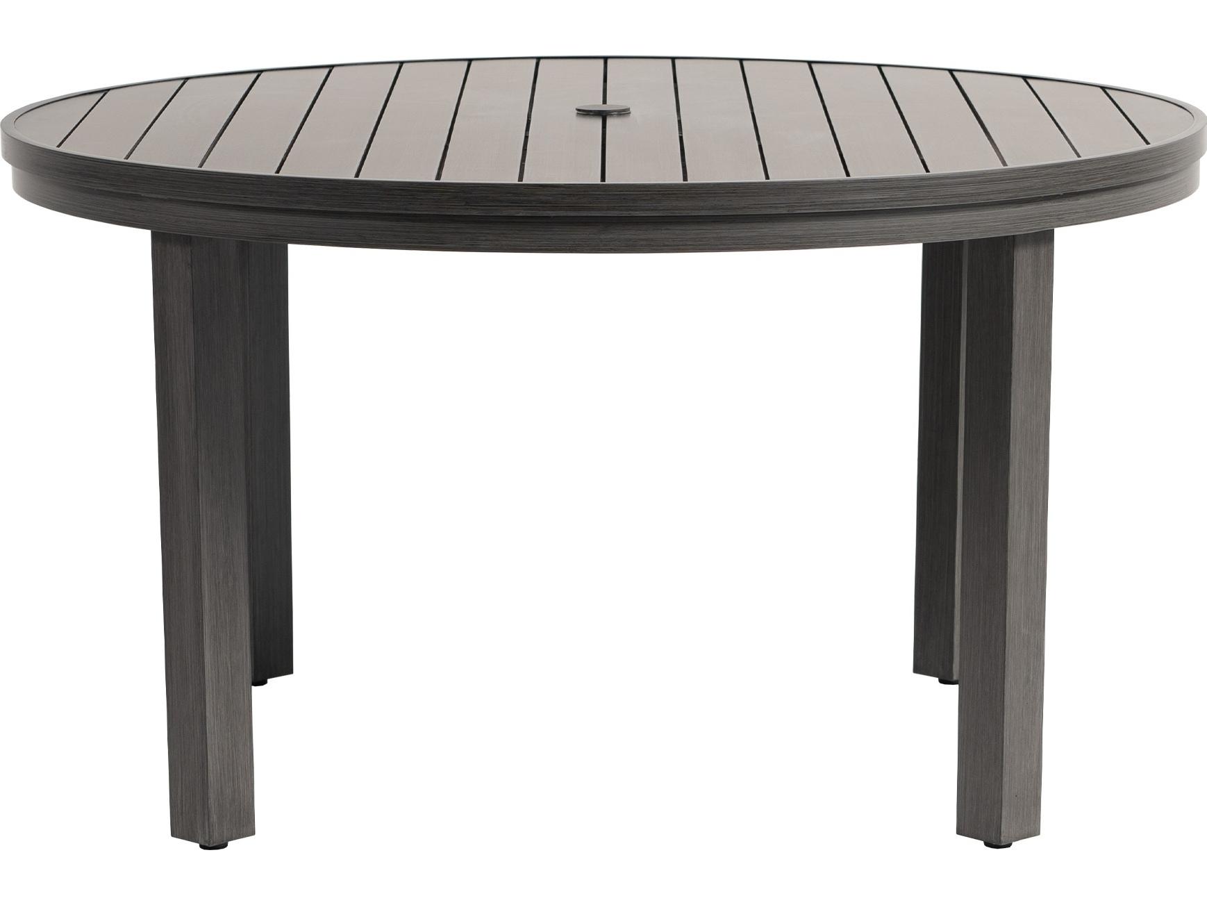 Ratana Oasis Aluminum Round Umbrella Hole Dining Table