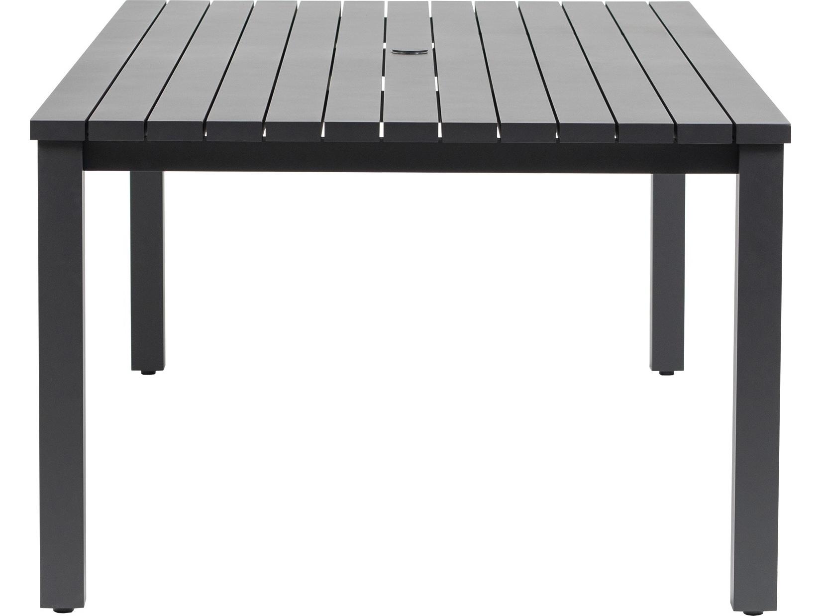 Ratana Vienna Aluminum Rectangular Umbrella Hole Dining Table