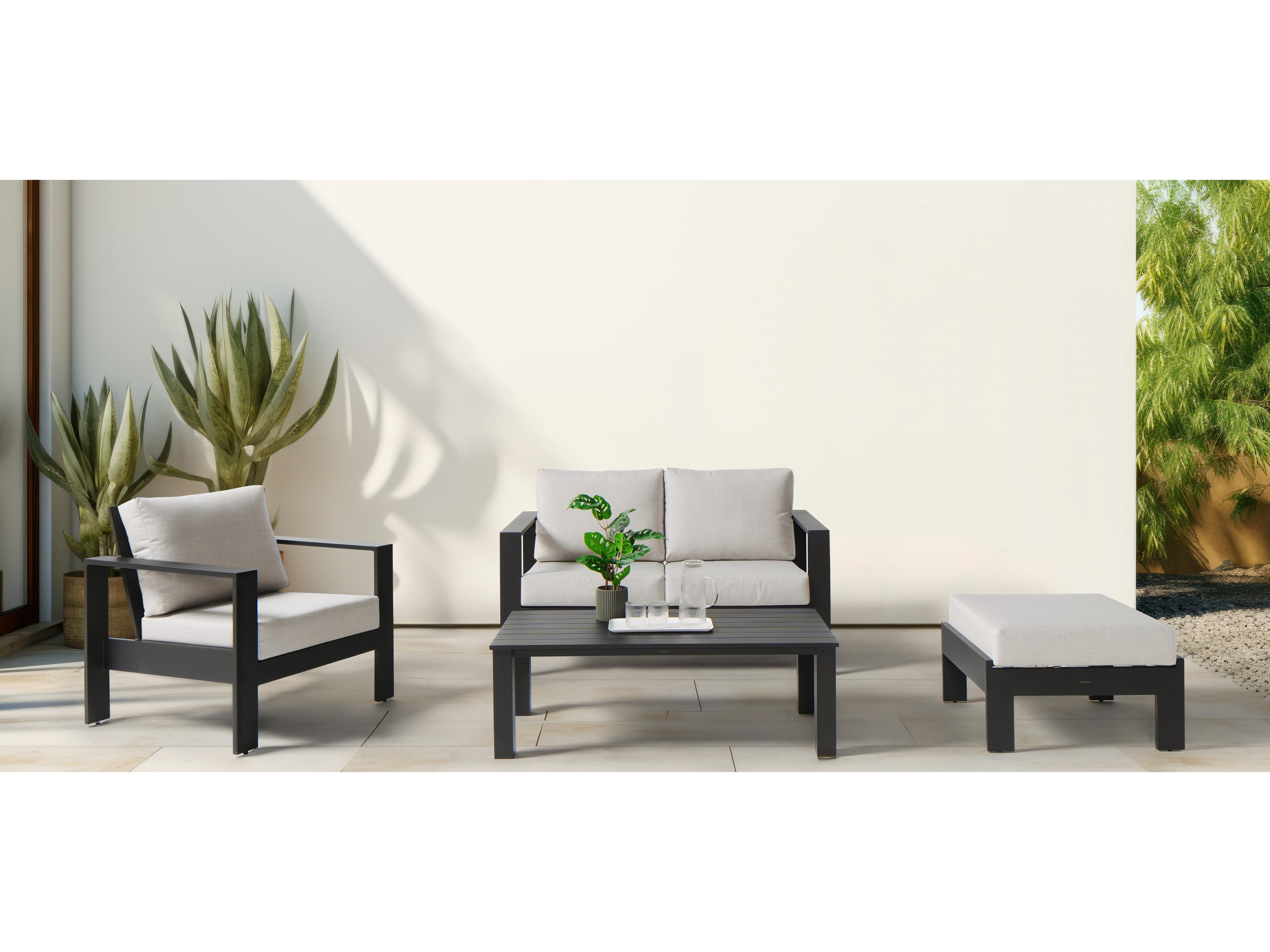 Ratana Vienna Aluminum Cushion Ottoman