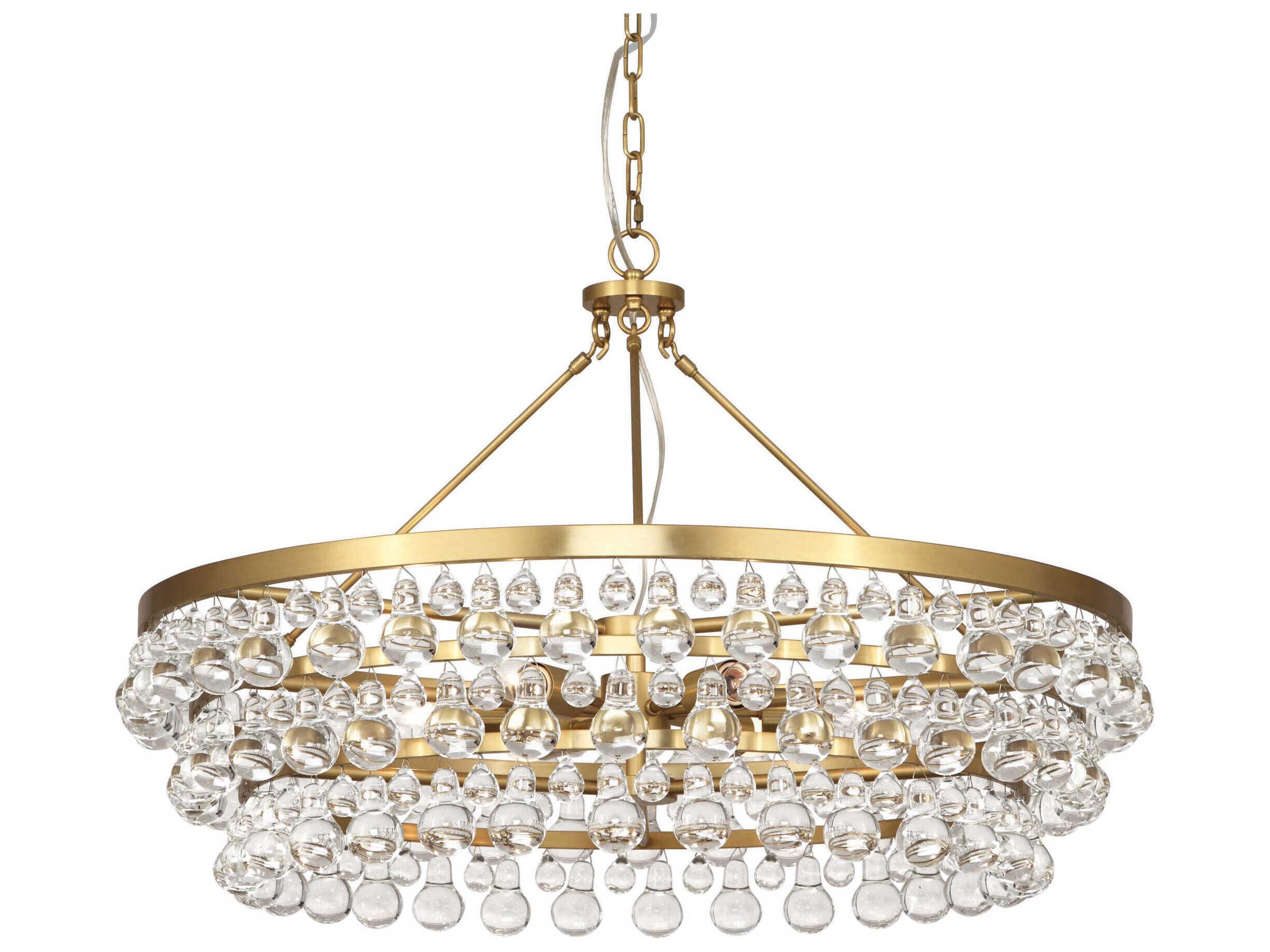 Robert Abbey Bling 6-Light Antique Brass Round Chandelier