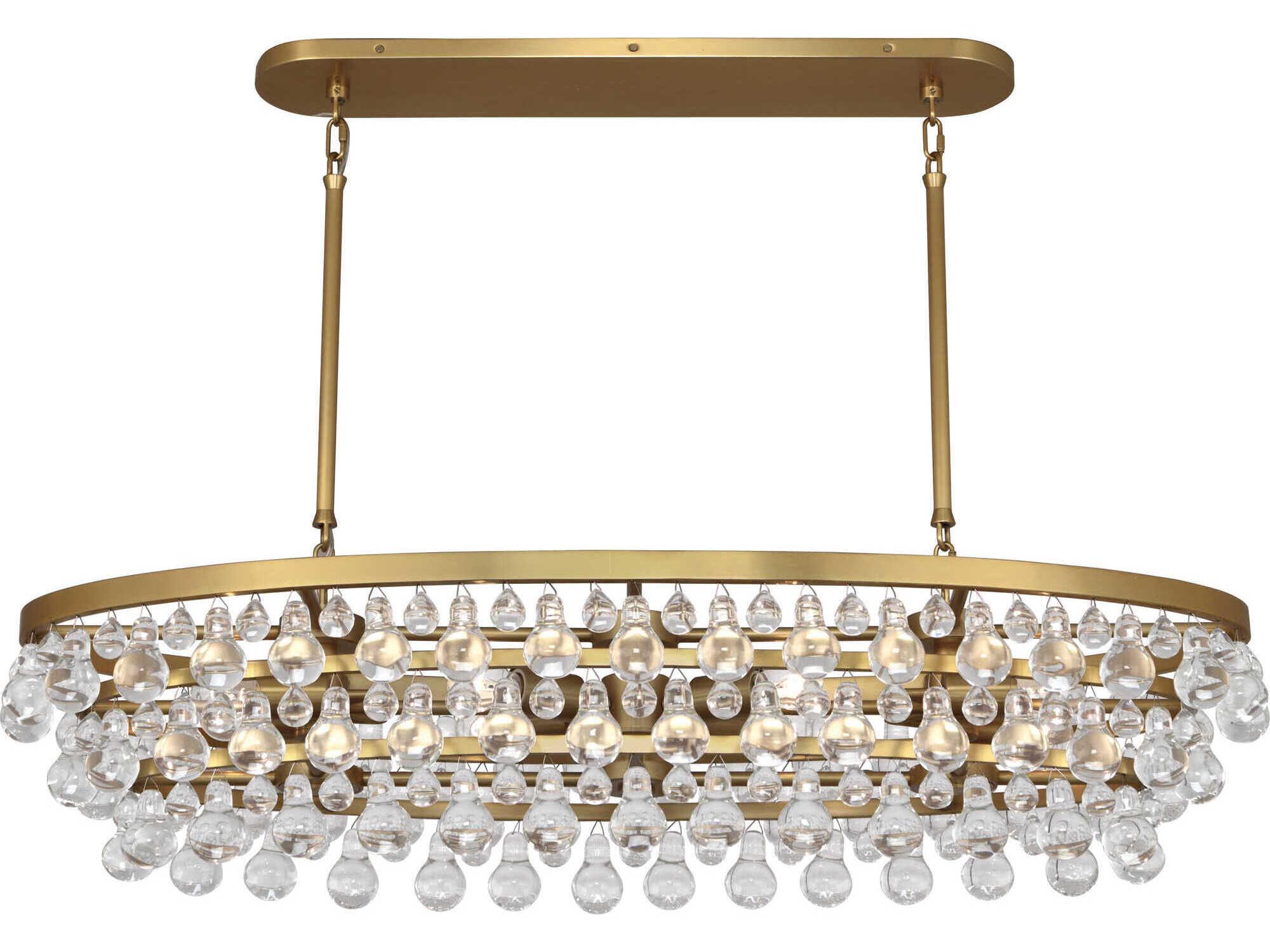 Robert Abbey Bling 8-Light Antique Brass Island Pendant