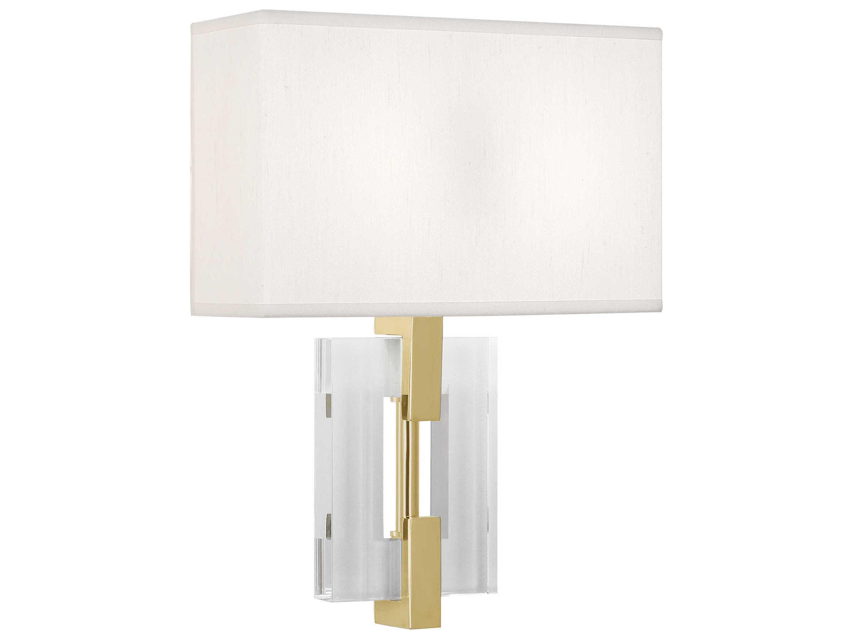 Robert Abbey Lincoln 2-Light Modern Brass Crystal Wall Sconce