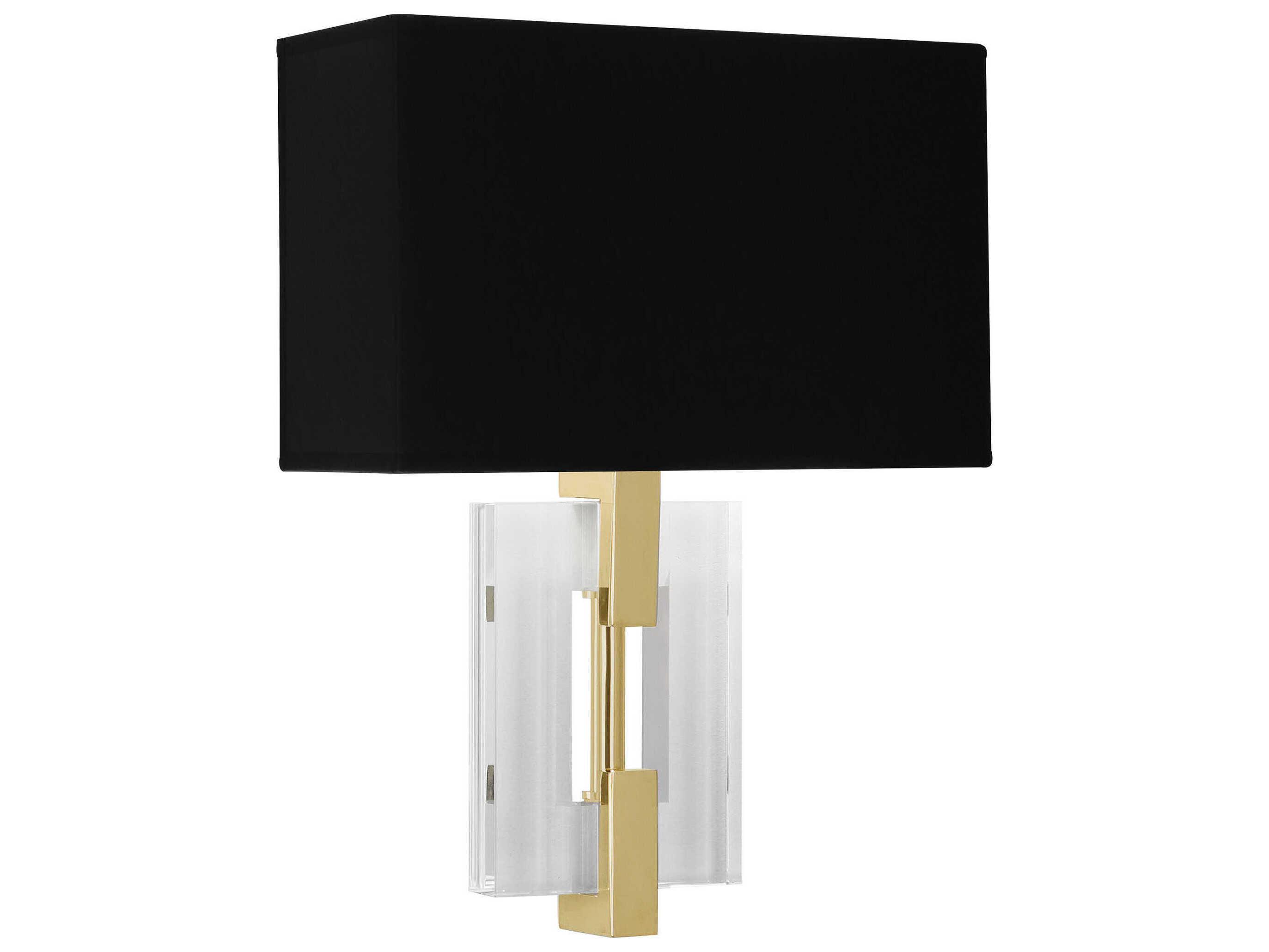 Robert Abbey Lincoln 2-Light Modern Brass Crystal Wall Sconce