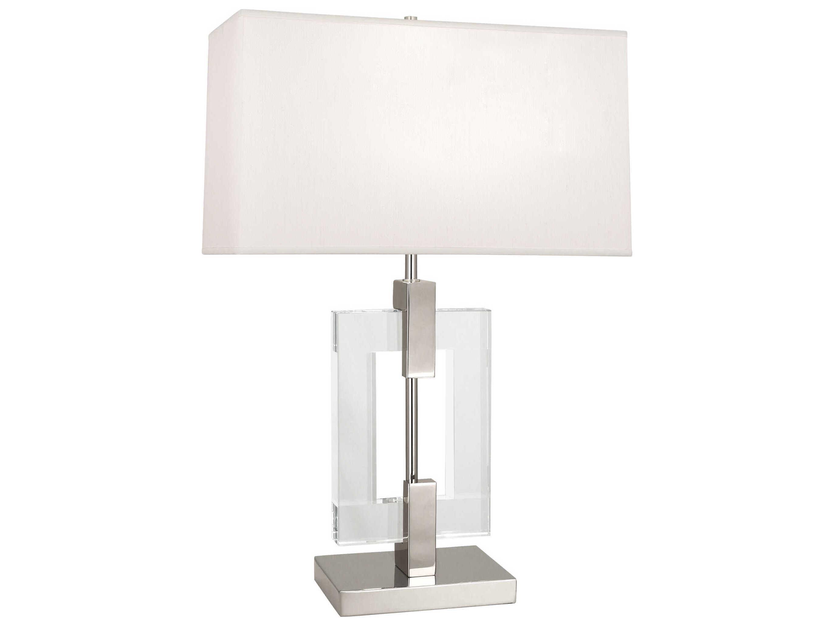 Robert Abbey Lincoln Polished Nickel Crystal Table Lamp