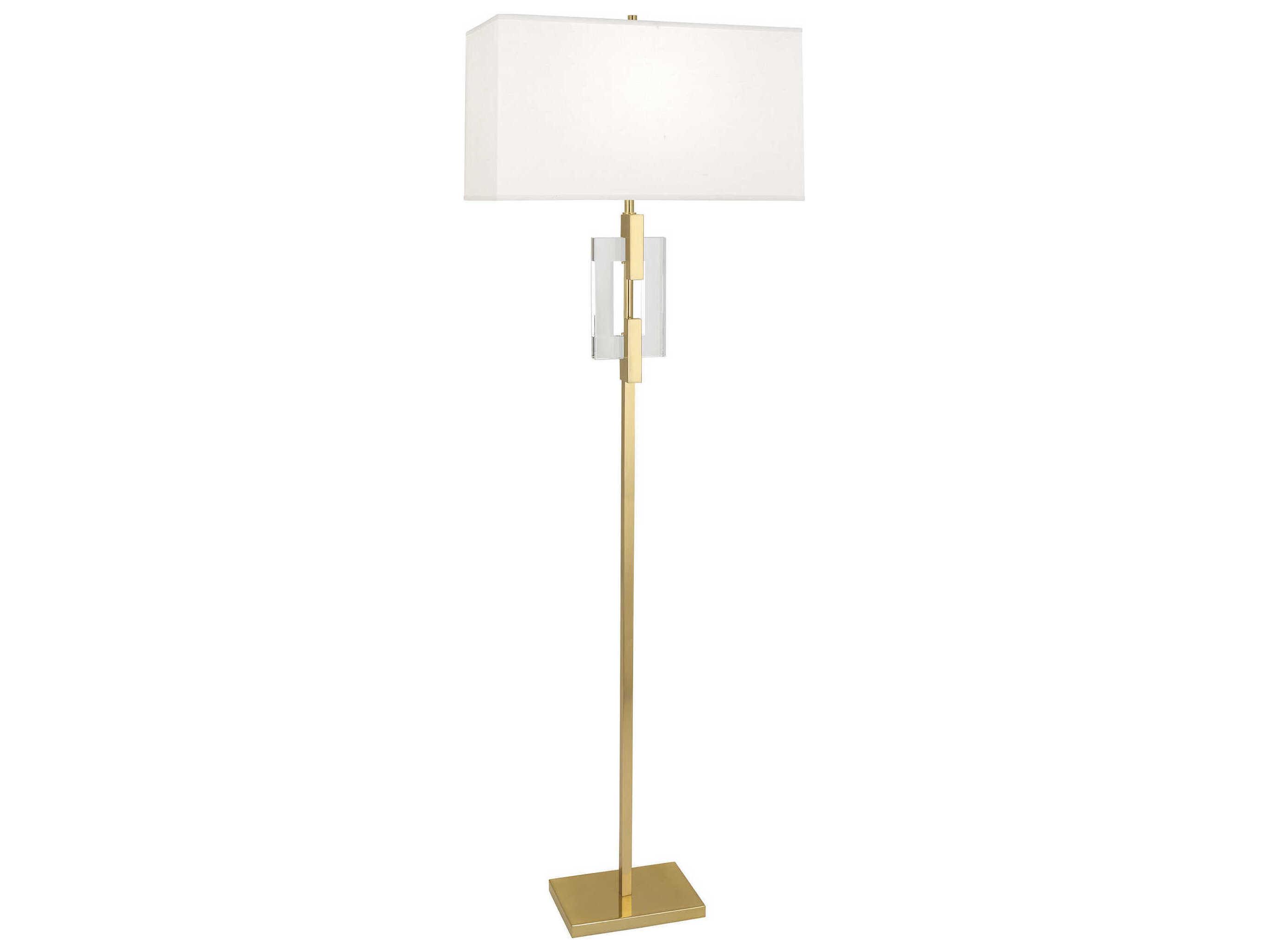 Robert Abbey Lincoln Modern Brass Crystal Floor Lamp