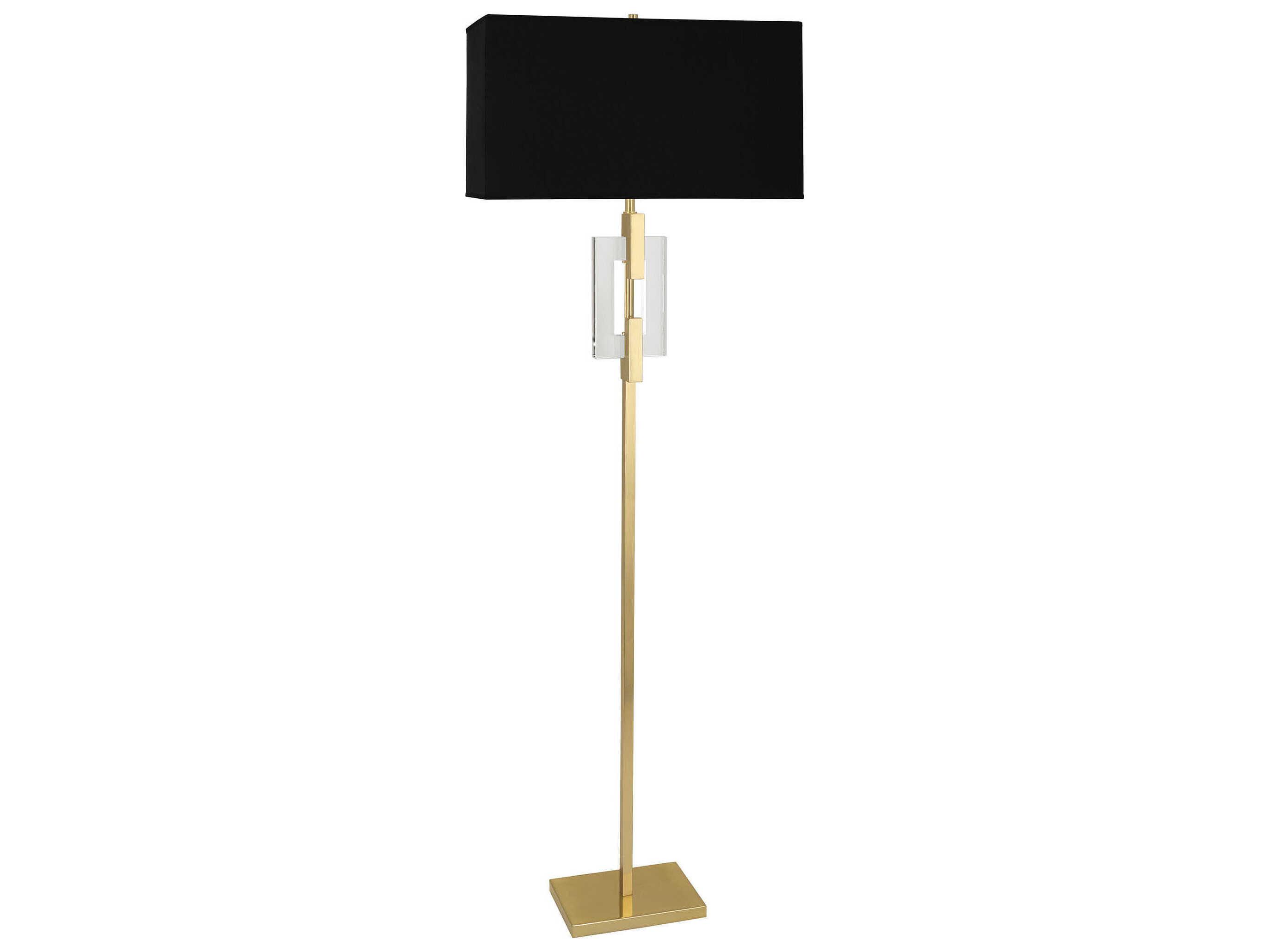 Robert Abbey Lincoln Modern Brass Crystal Floor Lamp