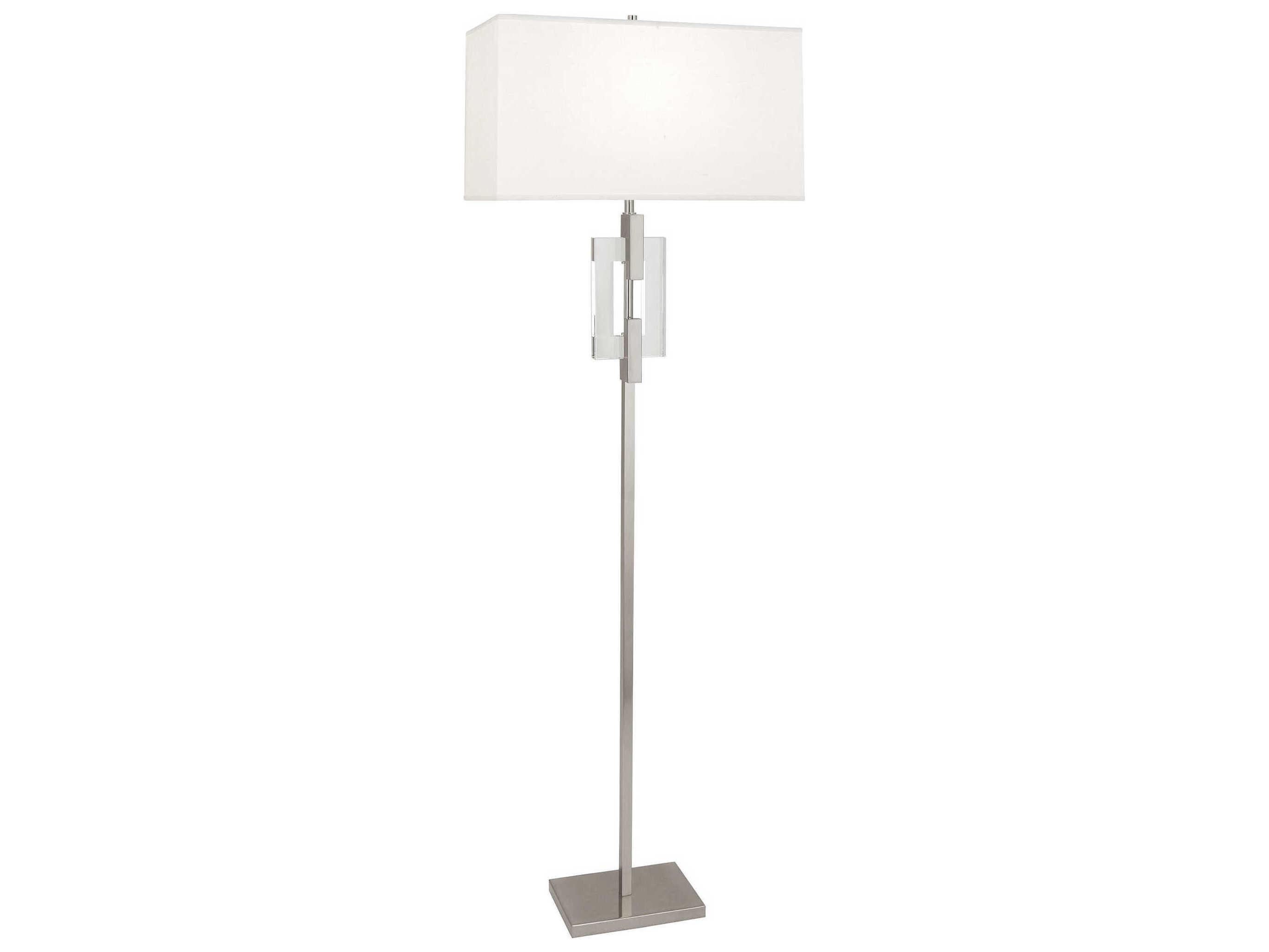Robert Abbey Lincoln Polished Nickel Crystal Floor Lamp
