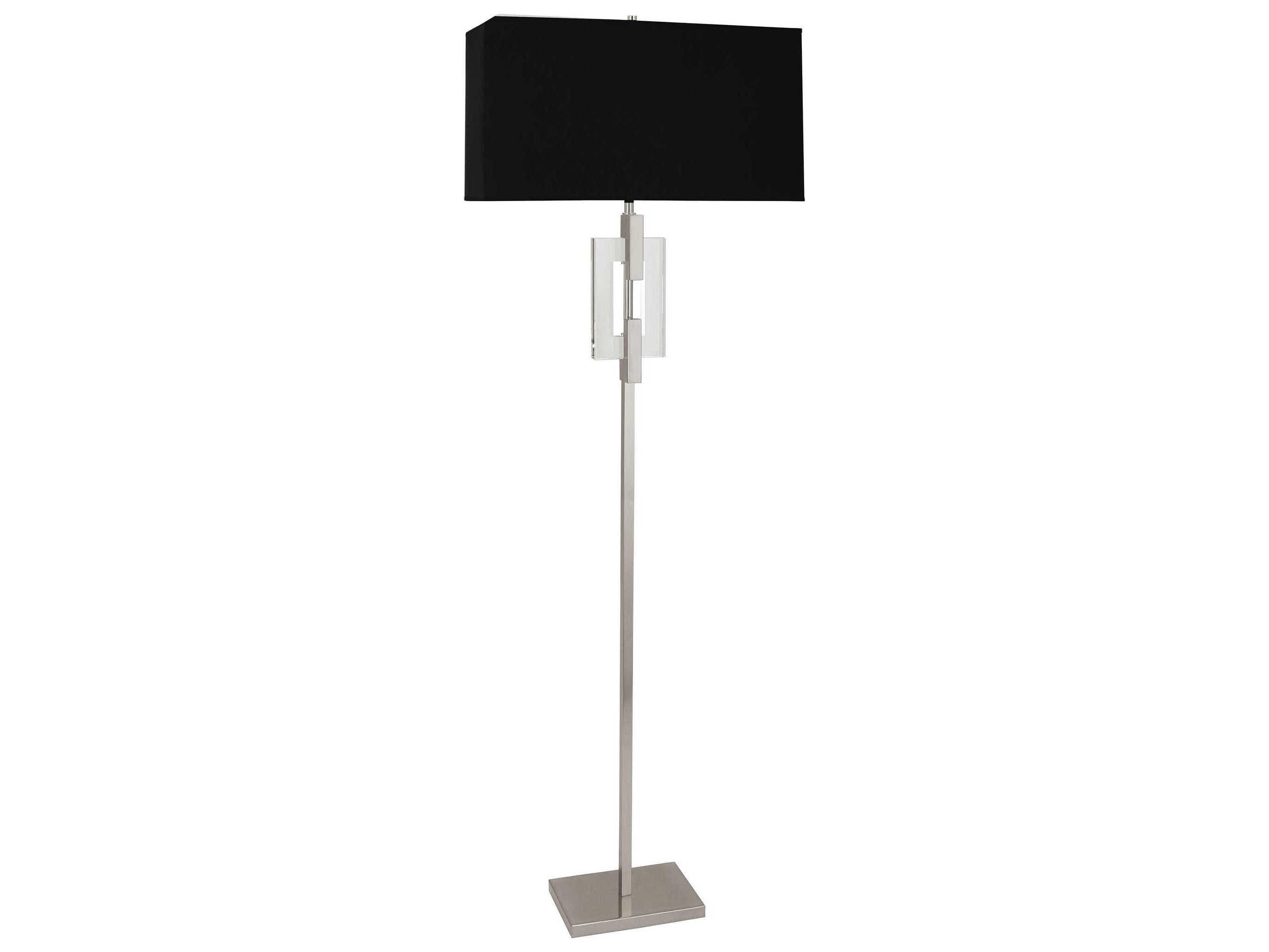 Robert Abbey Lincoln Polished Nickel Crystal Floor Lamp