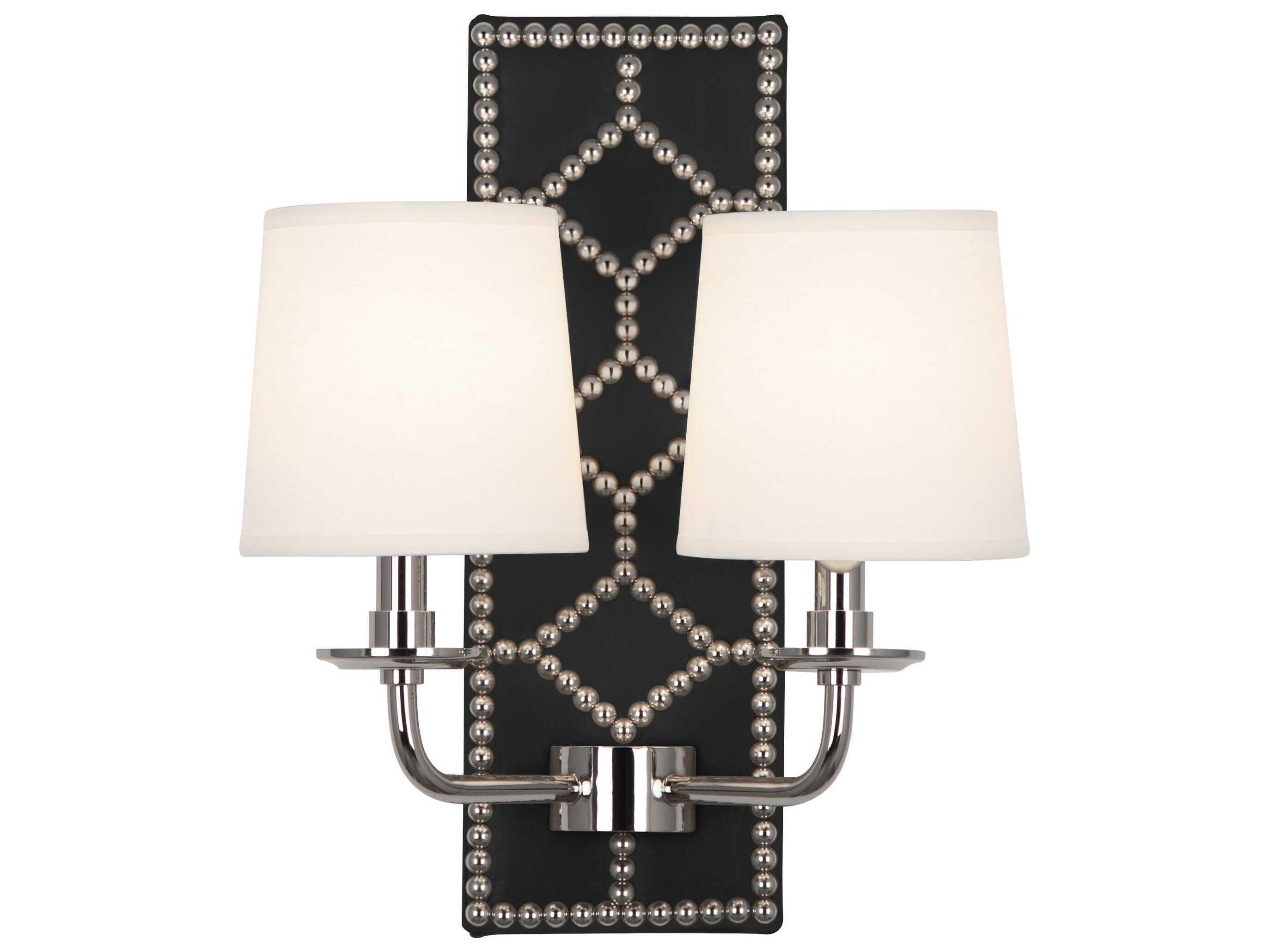Robert Abbey Williamsburg Lightfoot 2-Light Blacksmith Black Leather Traditional Wall Sconce