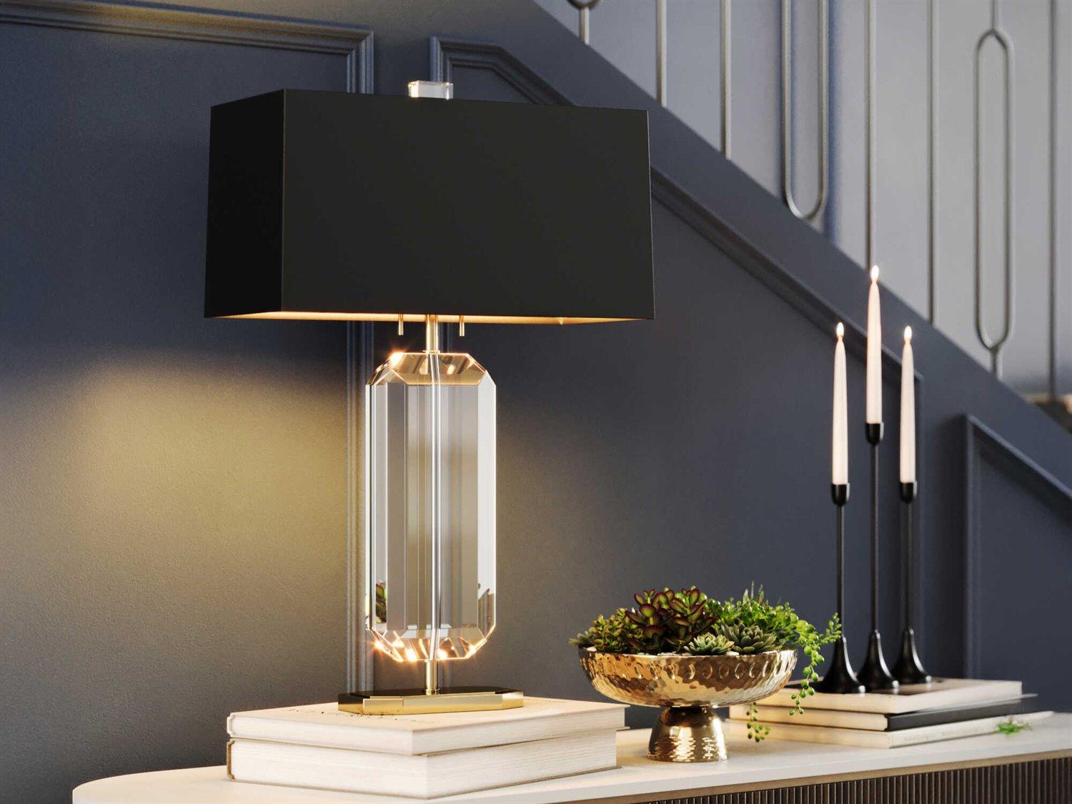 Robert Abbey Jacqueline Modern Brass Clear Crystal Buffet Lamp