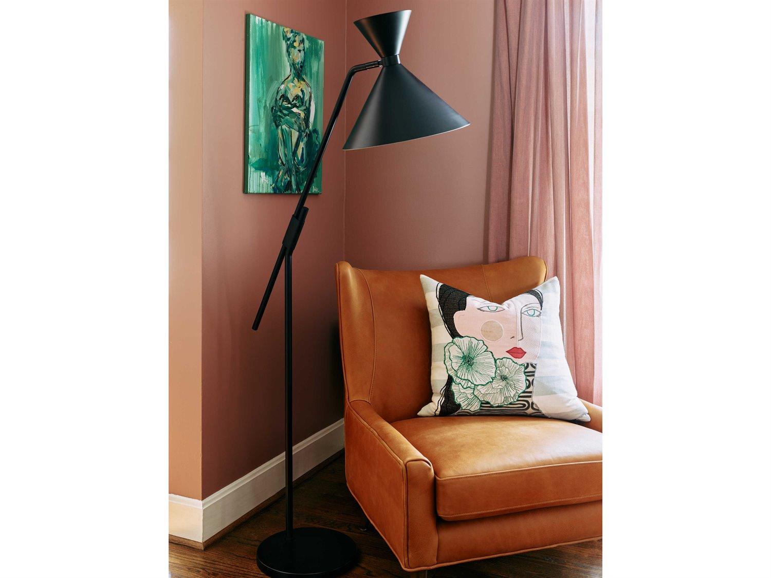 Robert Abbey Cinch Matte Black Painted Floor Lamp