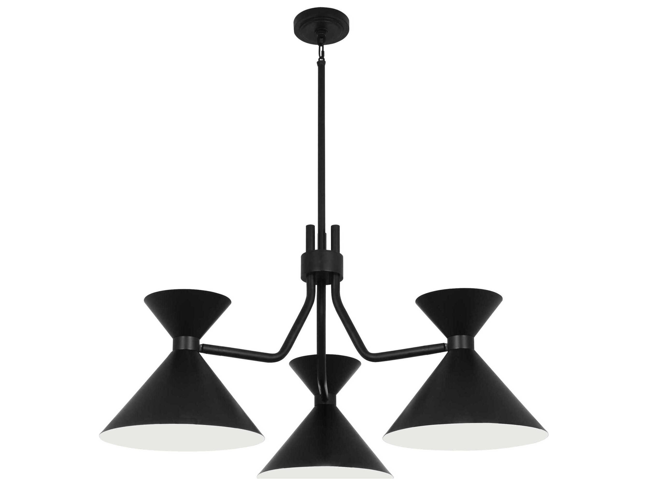 Robert Abbey Cinch 3-Light Matte Black Chandelier