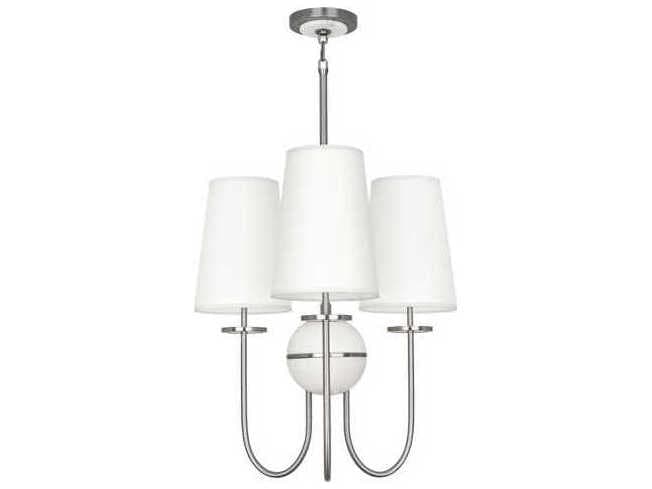 Robert Abbey Fineas 3-Light Dark Antique Nickel Alabaster Stone Chandelier