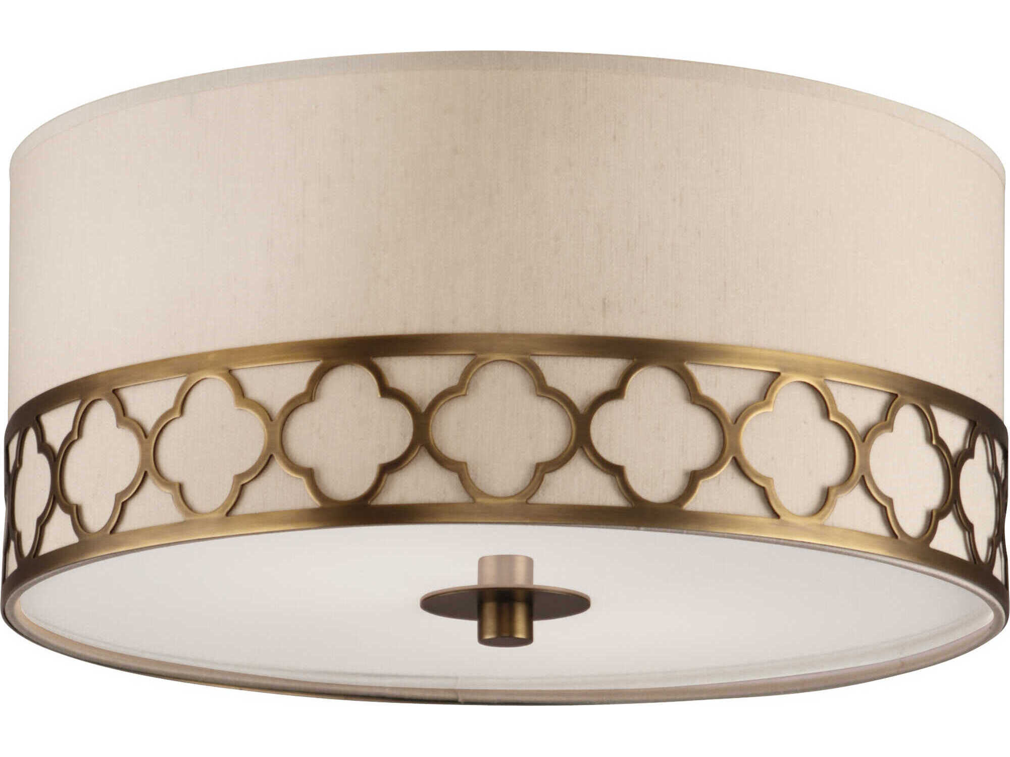 Robert Abbey Addison 2-Light Weathered Brass Drum Flush Mount