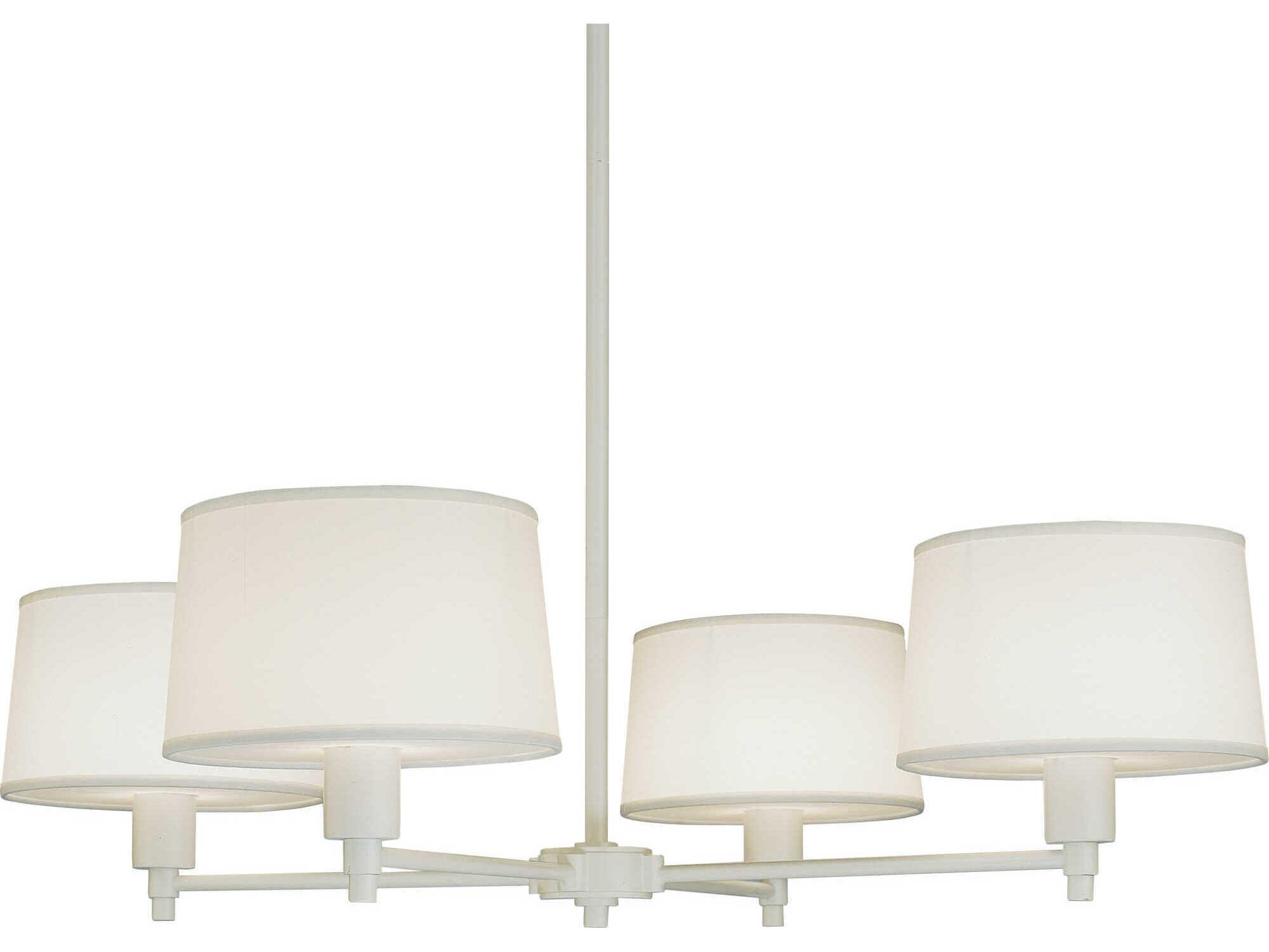 Robert Abbey Real Simple 4-Light Stardust White Powder Coat Over Steel Chandelier