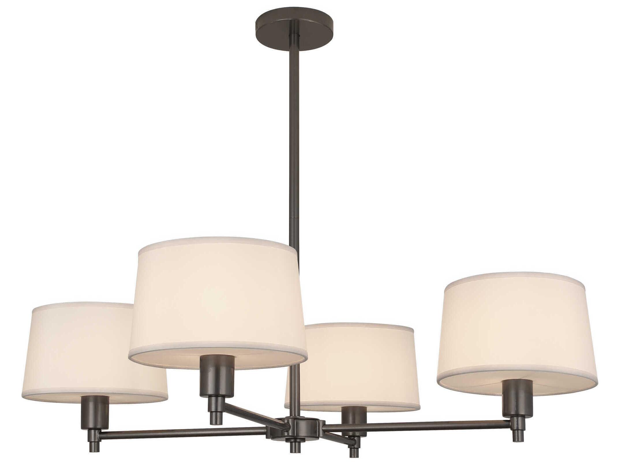 Robert Abbey Real Simple 4-Light Gunmetal Powder Coat Over Steel Chandelier