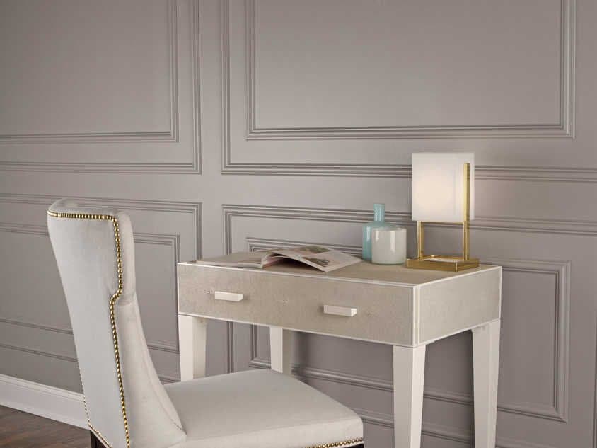 Robert Abbey Nikole Modern Brass White Marble Table Lamp