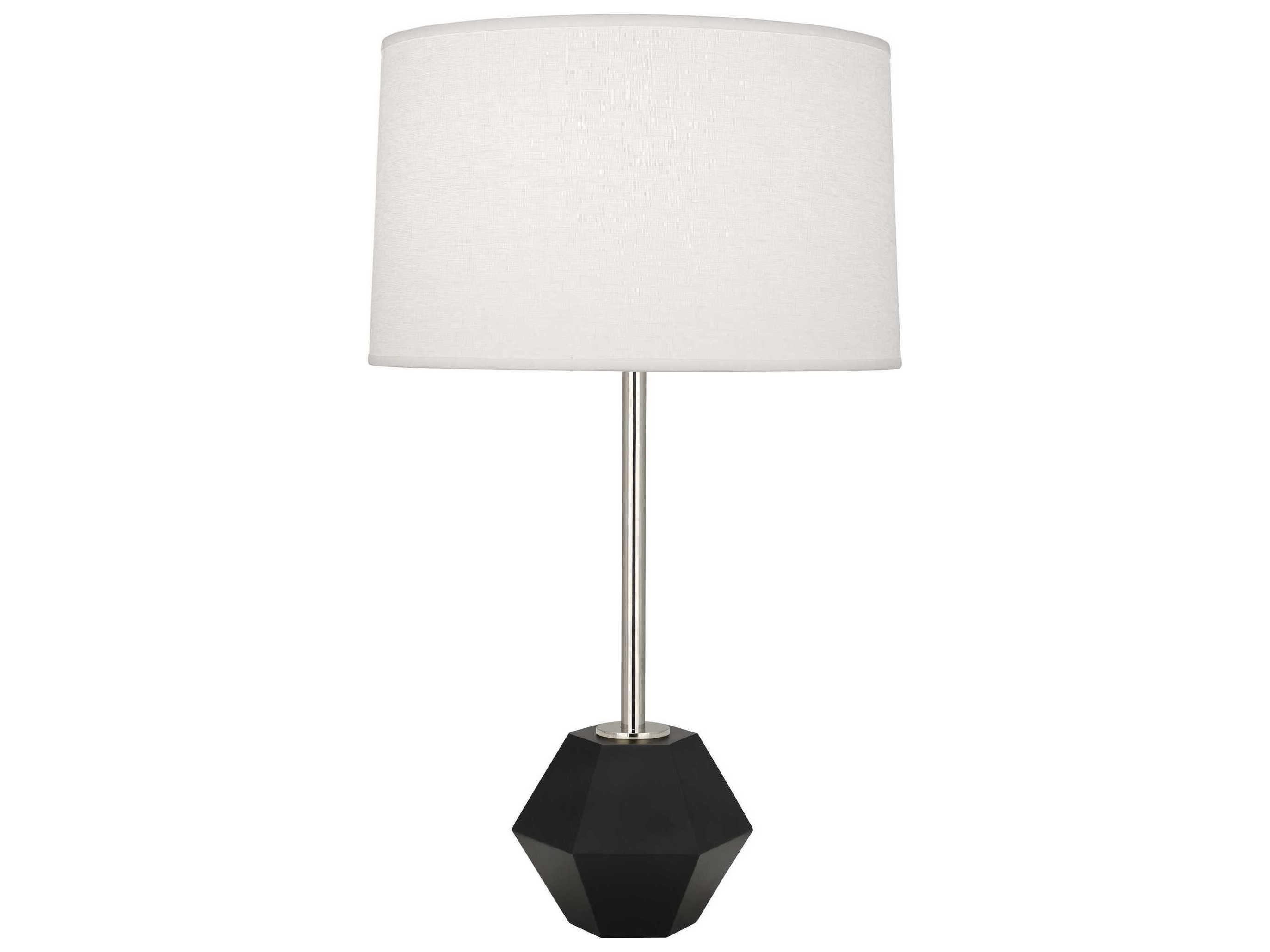 Robert Abbey Marcel Polished Nickel Matte Black Faceted Buffet Lamp