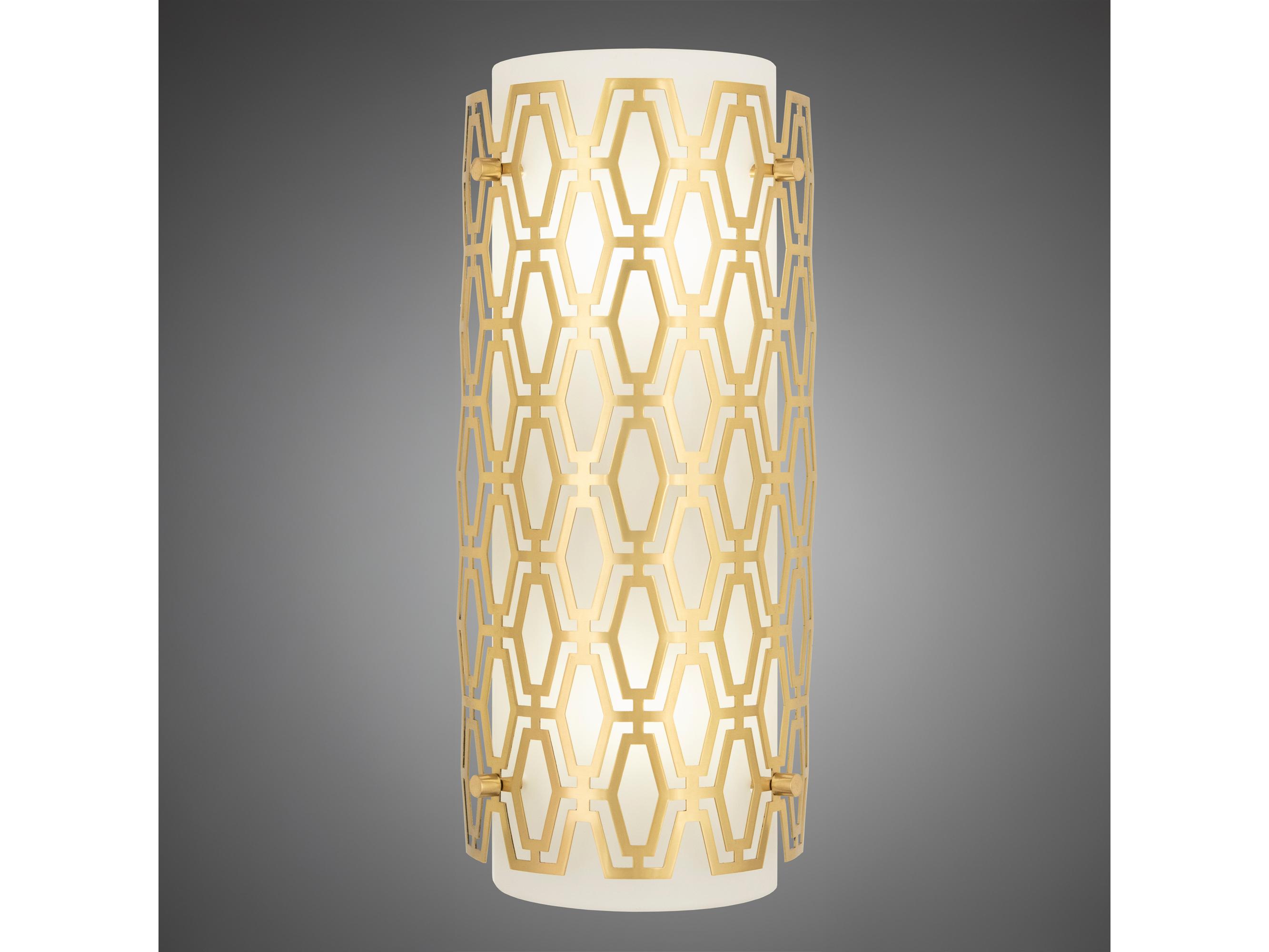 Robert Abbey Marcel 2-Light Modern Brass Frosted Cased White Glass Wall Sconce