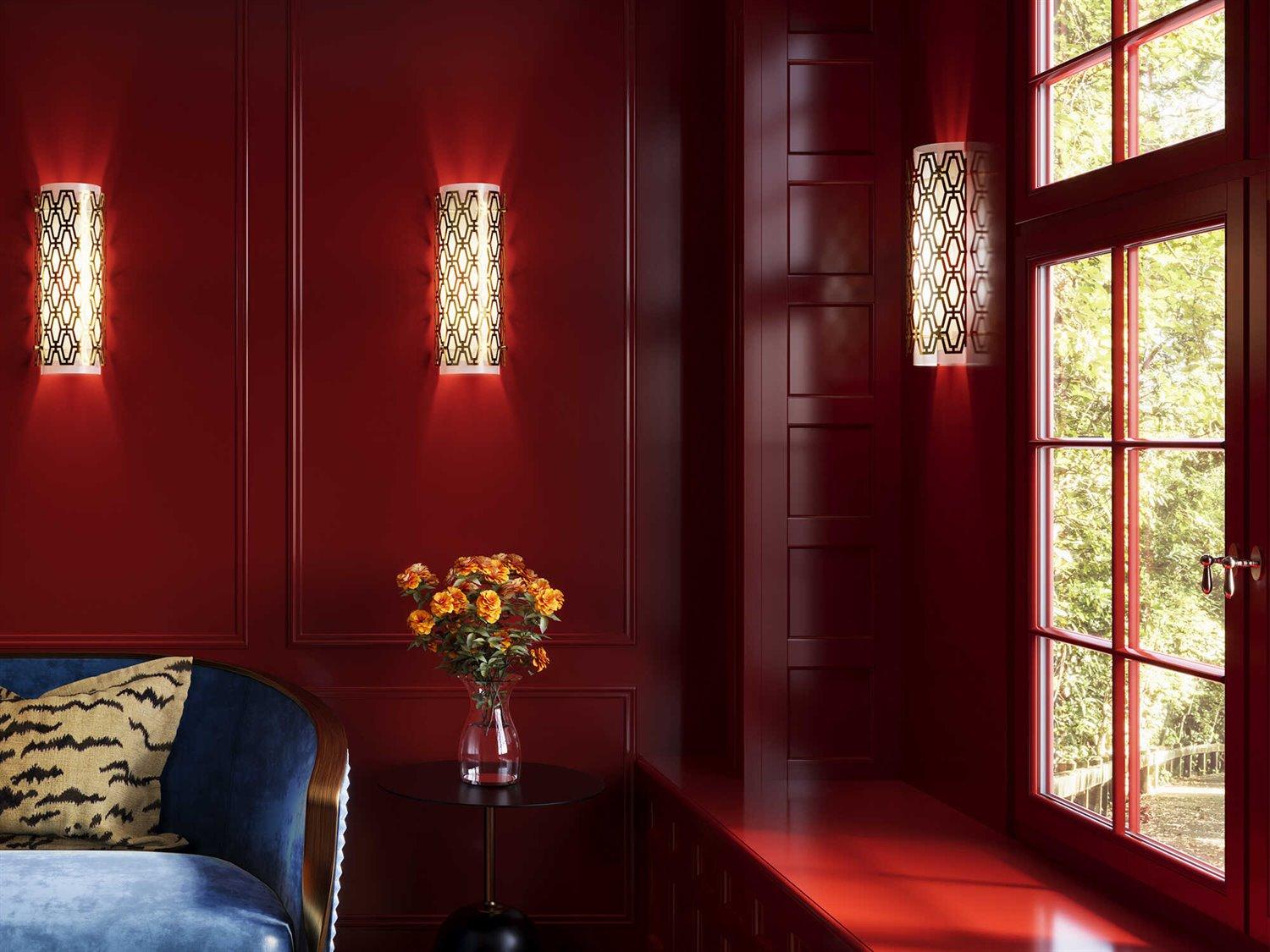 Robert Abbey Marcel 2-Light Modern Brass Frosted Cased White Glass Wall Sconce