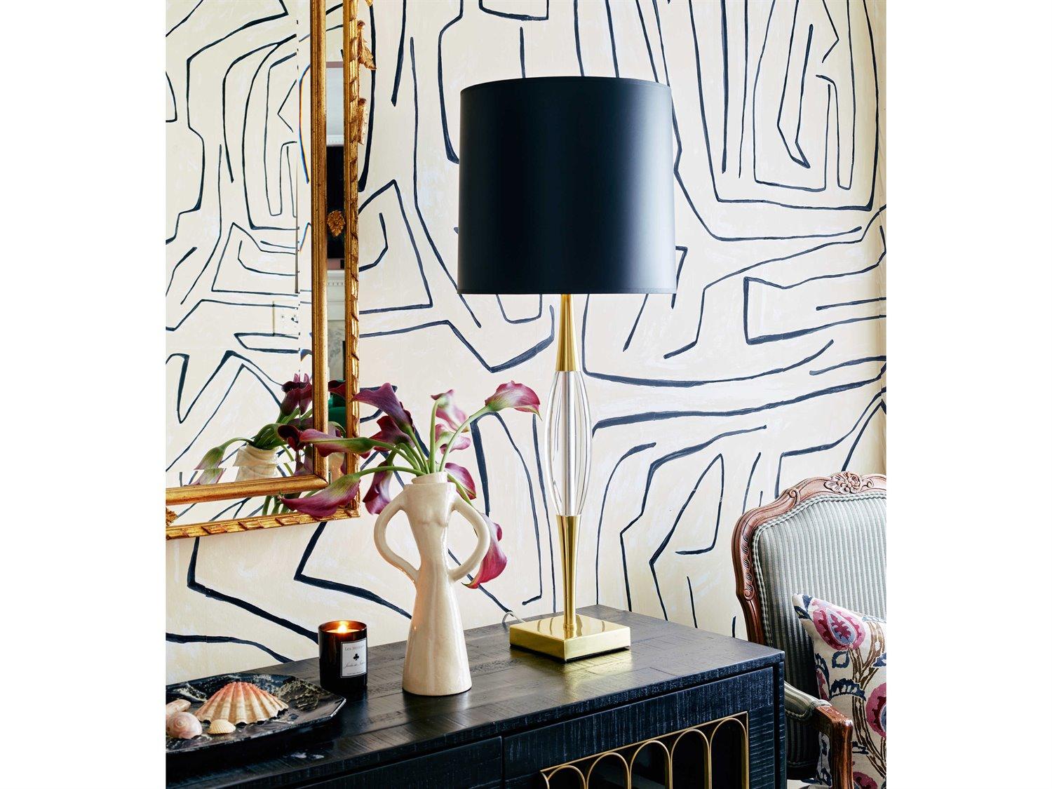 Robert Abbey Juno Modern Brass Clear Crystal Buffet Lamp