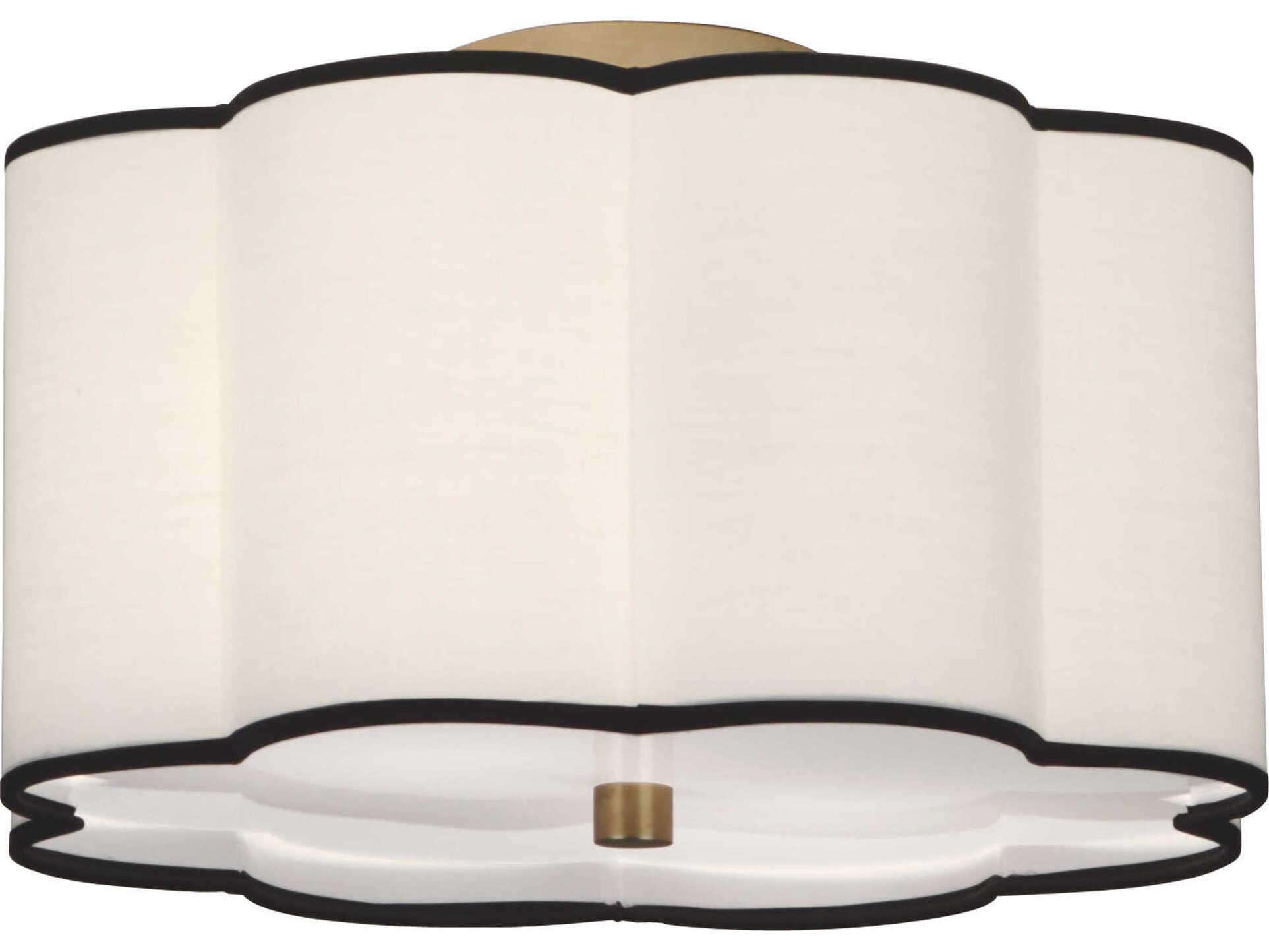 Robert Abbey Axis 2-Light Aged Brass Drum Flush Mount