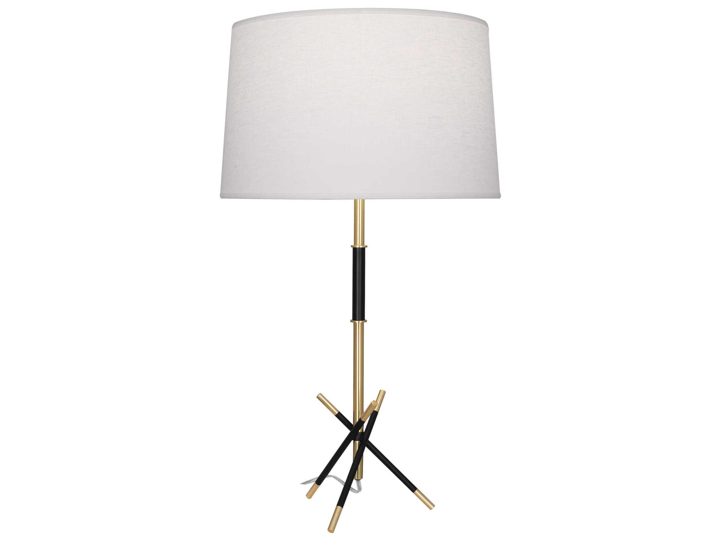 Robert Abbey Thatcher Modern Brass Matte Black Buffet Lamp