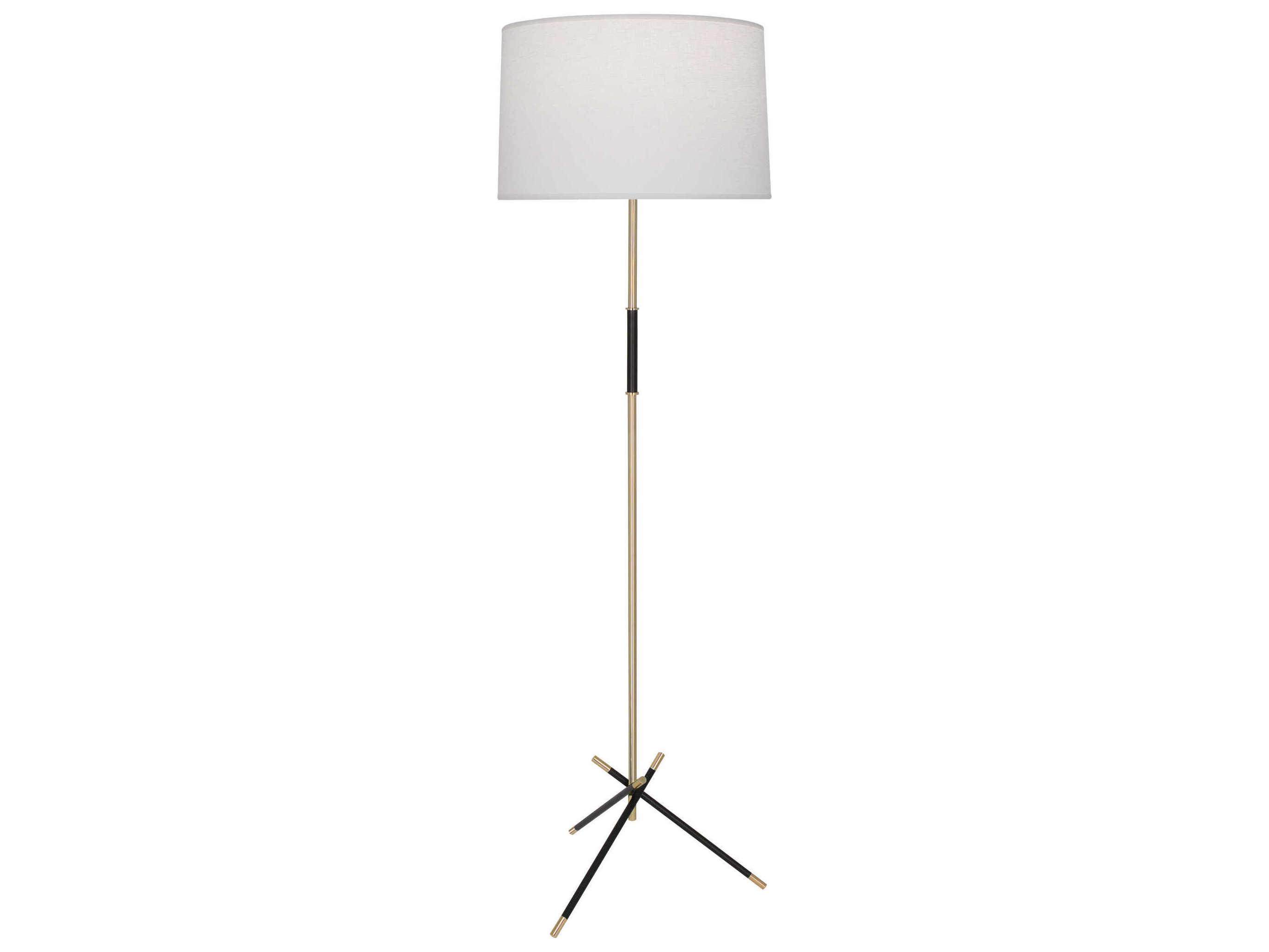Robert Abbey Thatcher Modern Brass Matte Black Floor Lamp