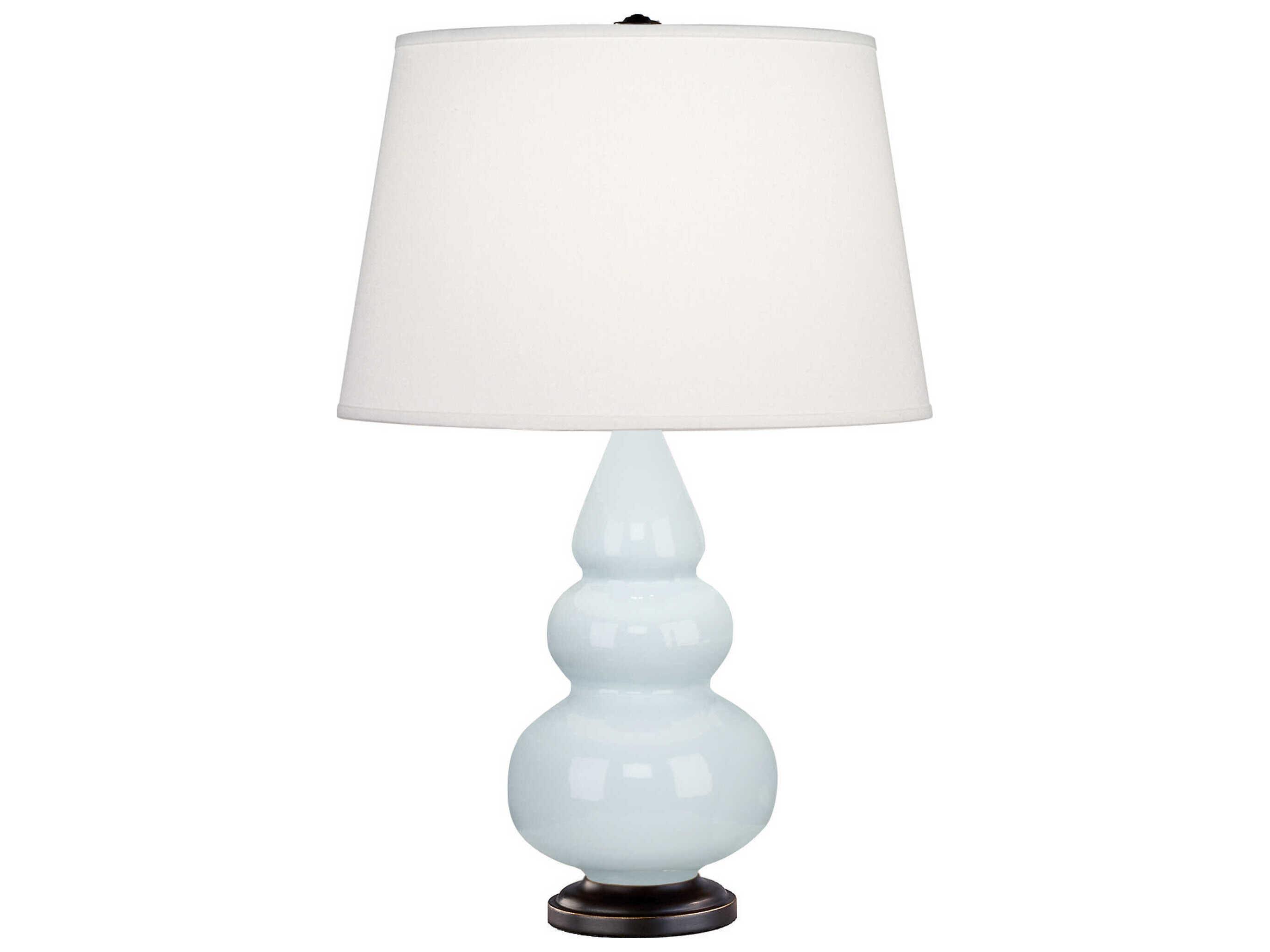 Robert Abbey Small Triple Gourd Baby Blue Glazed Table Lamp