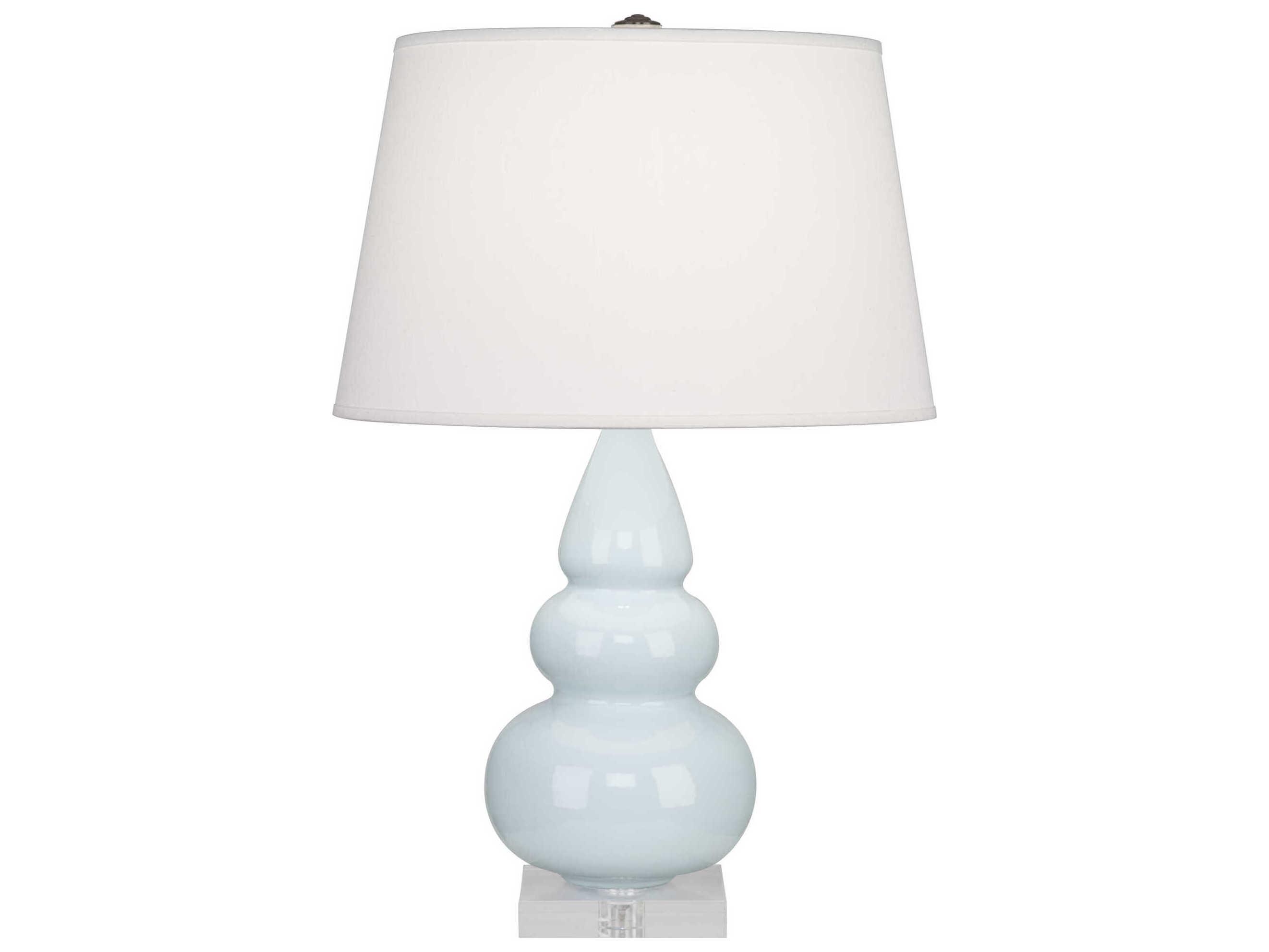 Robert Abbey Small Triple Gourd Baby Blue Glazed Table Lamp