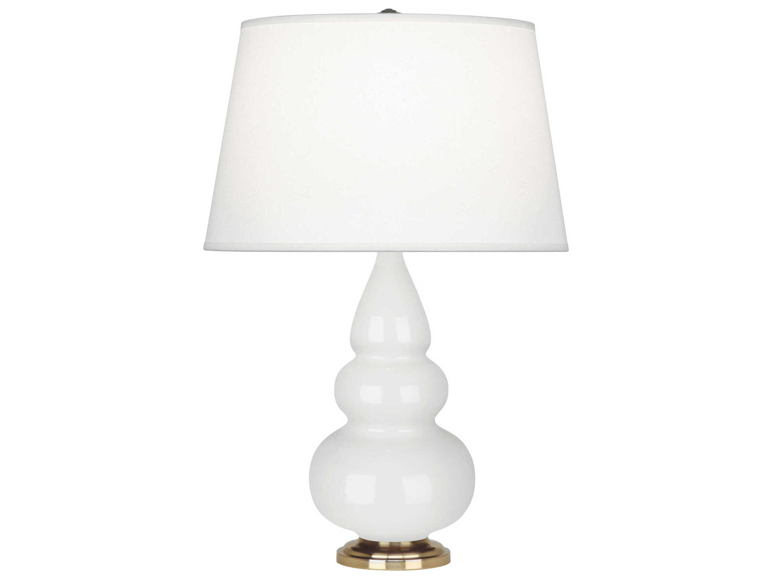 Robert Abbey Small Triple Gourd Lily Glazed White Table Lamp