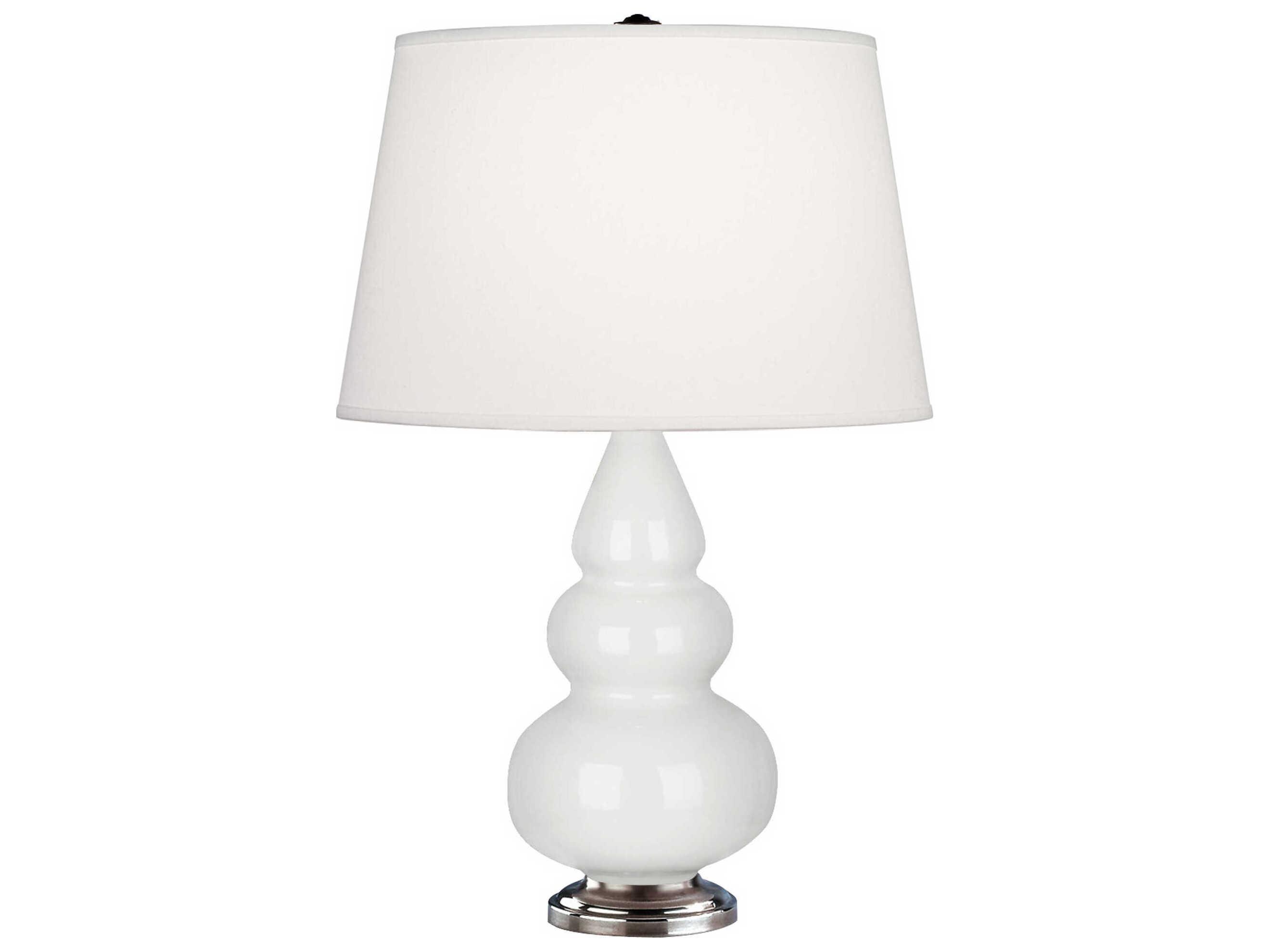 Robert Abbey Small Triple Gourd Lily Glazed White Table Lamp