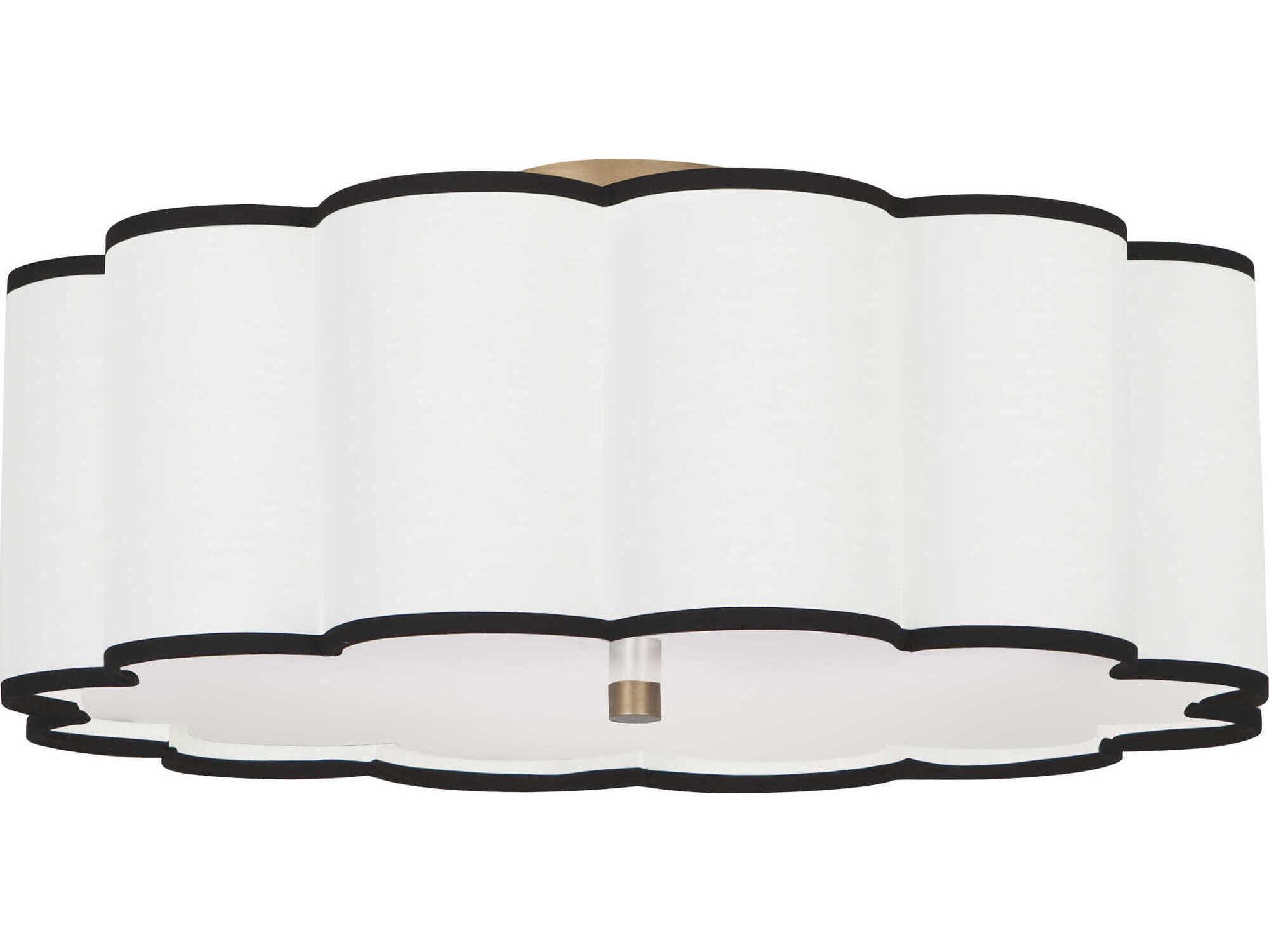 Robert Abbey Axis 4-Light Aged Brass Drum Flush Mount