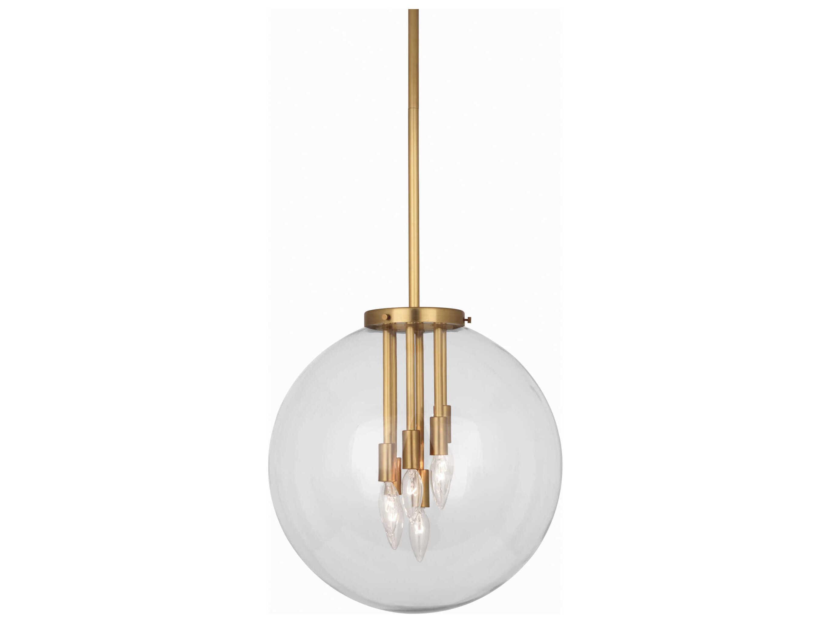 Robert Abbey Zoltar 6-Light Antique Brass Globe Pendant