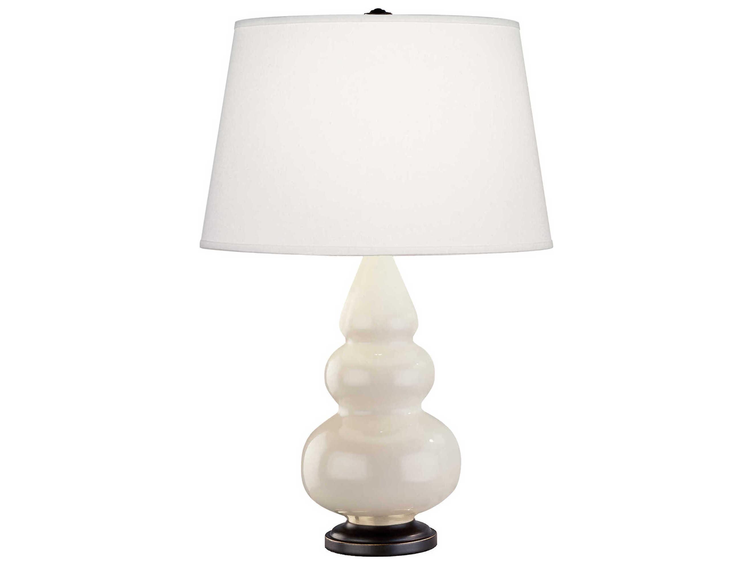 Robert Abbey Small Triple Gourd Bone Glazed White Table Lamp