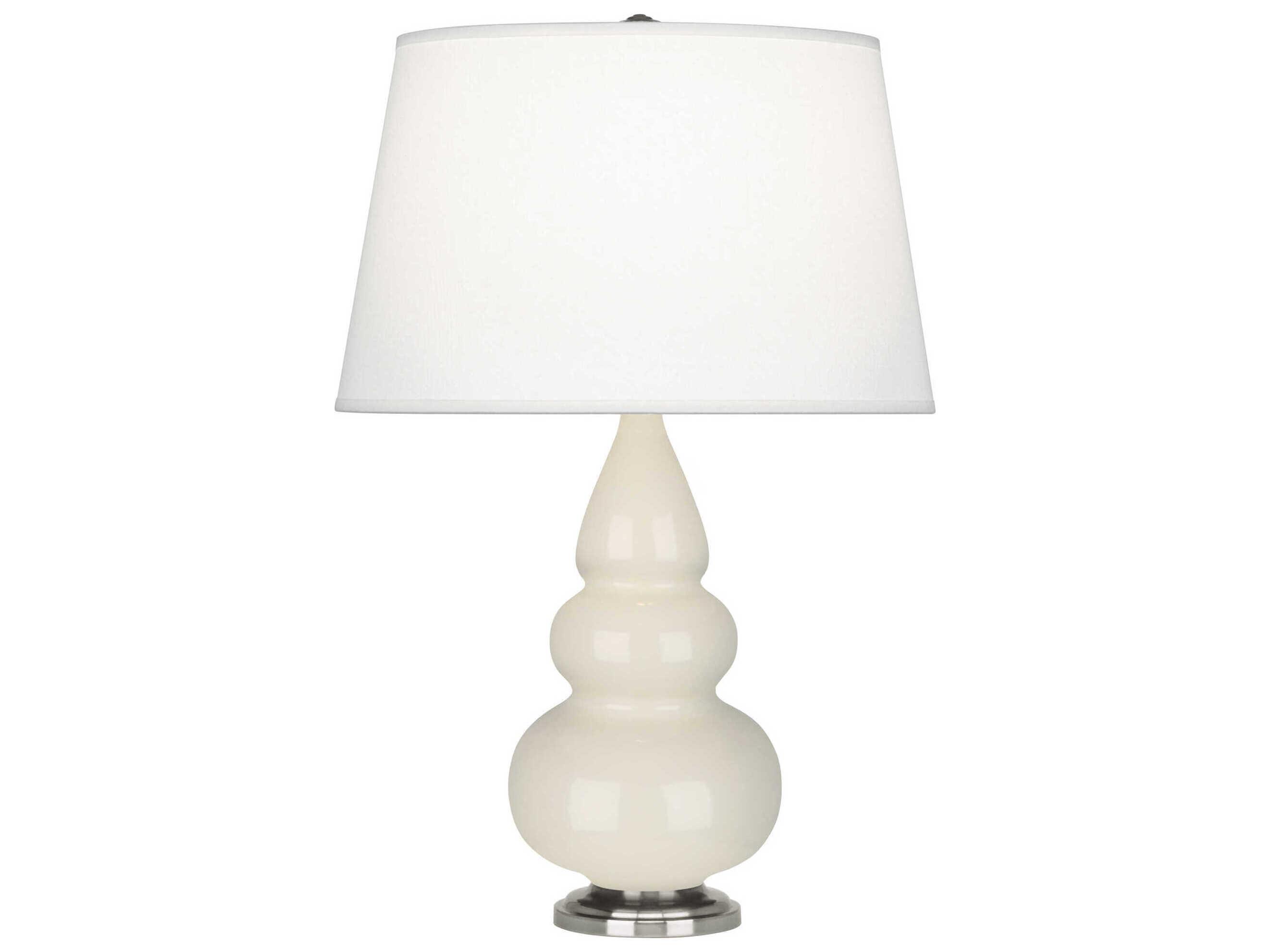 Robert Abbey Small Triple Gourd Bone Glazed White Table Lamp