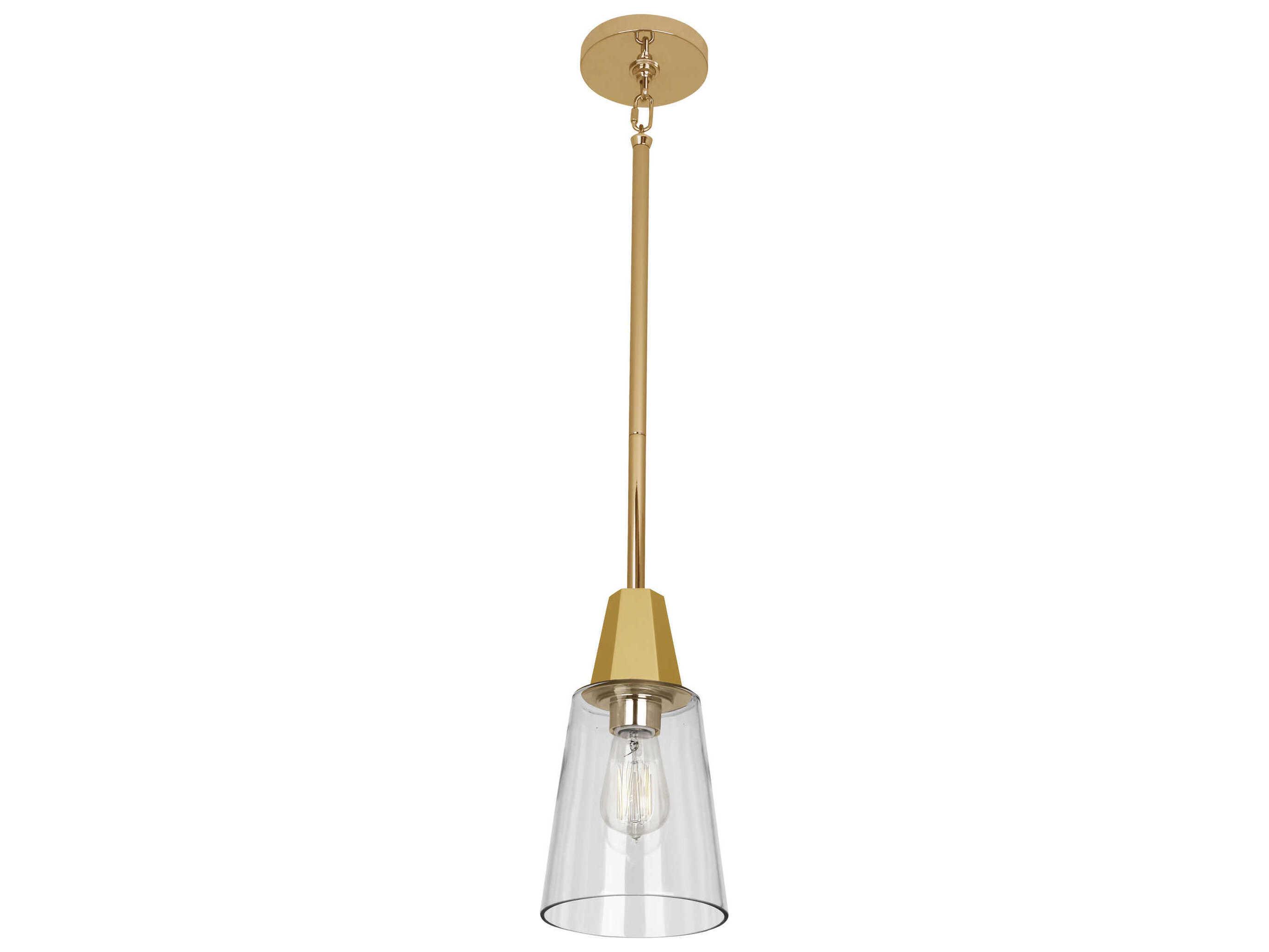 Robert Abbey Wheatley 1-Light Modern Brass Bell Mini Pendant