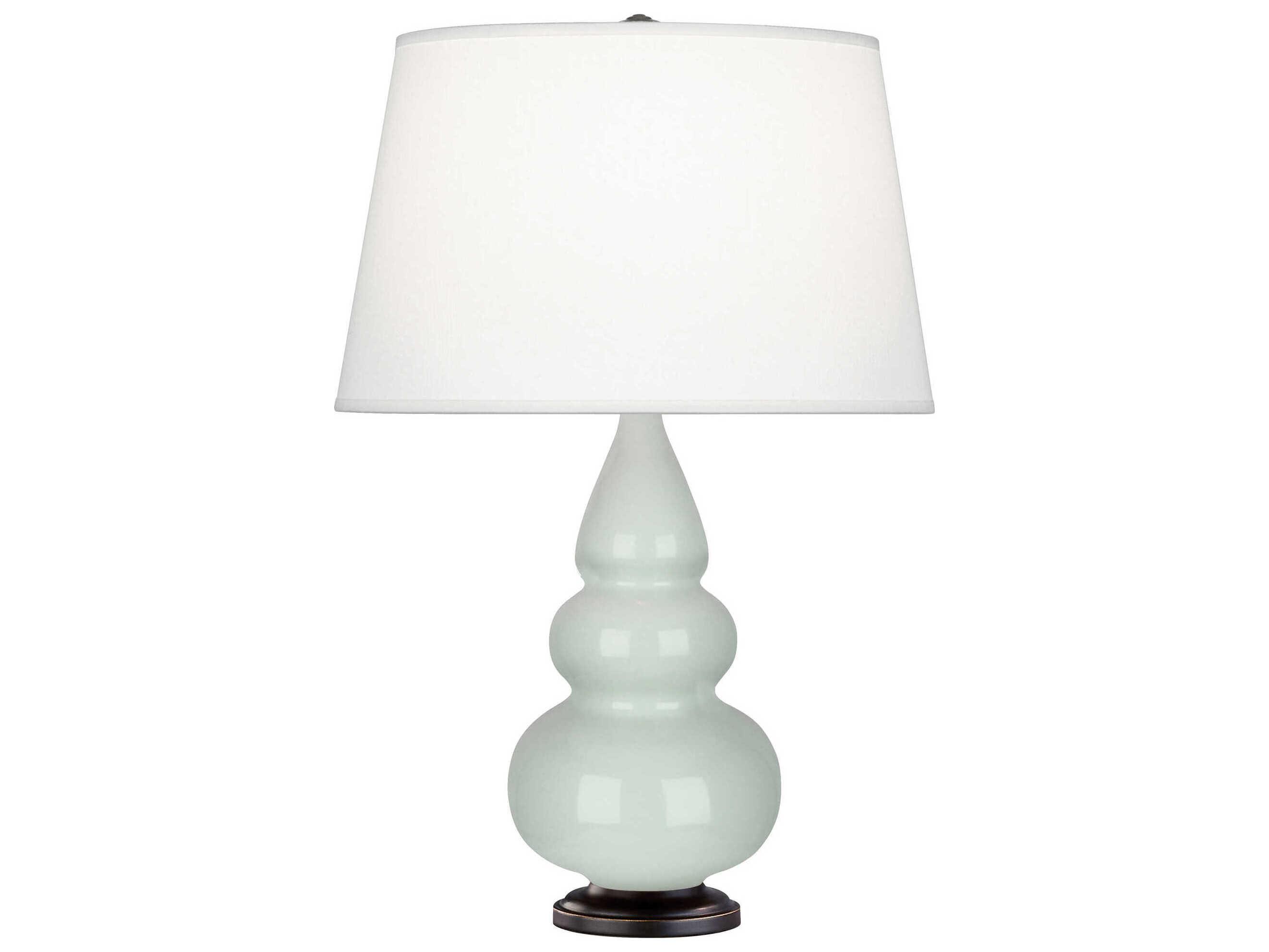 Robert Abbey Small Triple Gourd Celadon Glazed Green Table Lamp