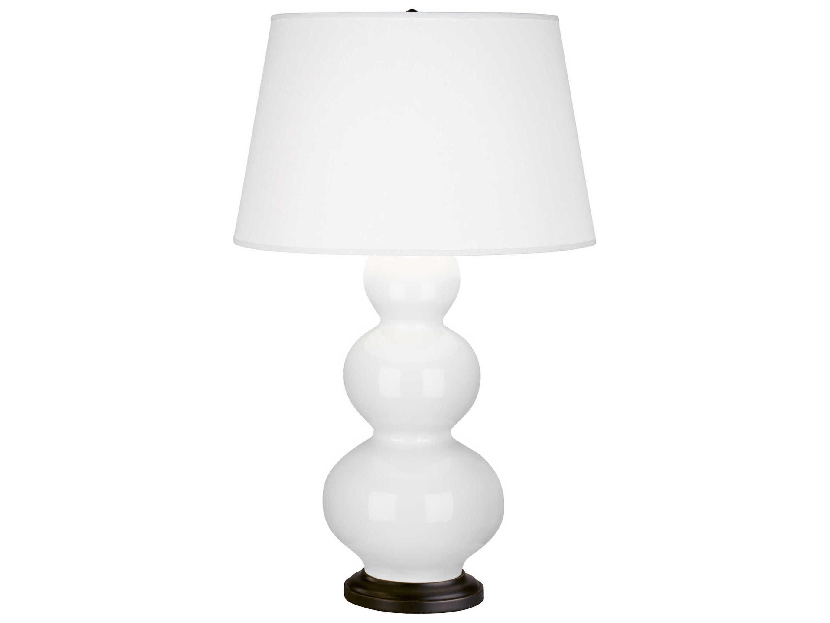 Robert Abbey Triple Gourd Lily Glazed White Buffet Lamp