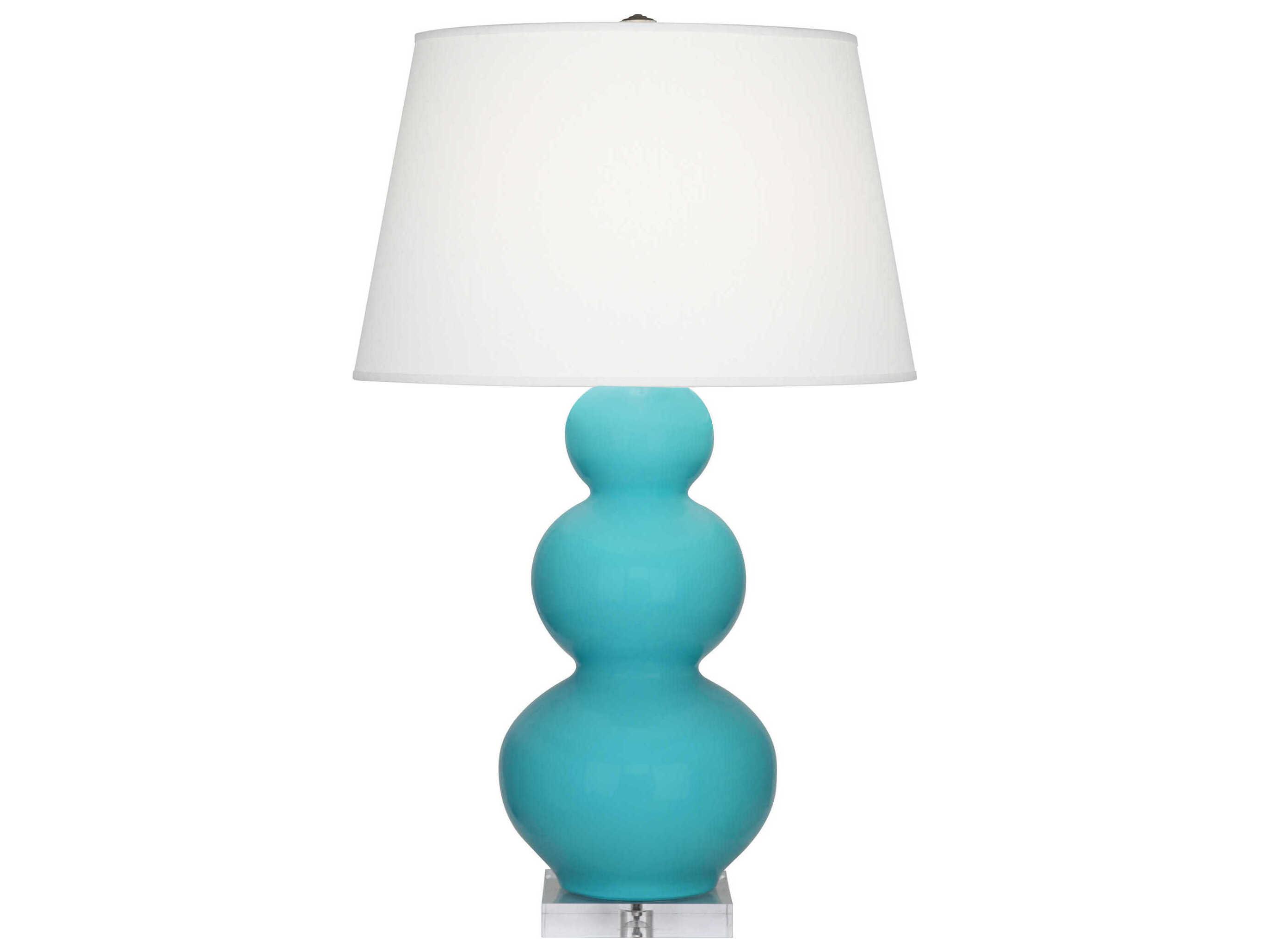 Robert Abbey Triple Gourd Egg Blue Glazed Buffet Lamp