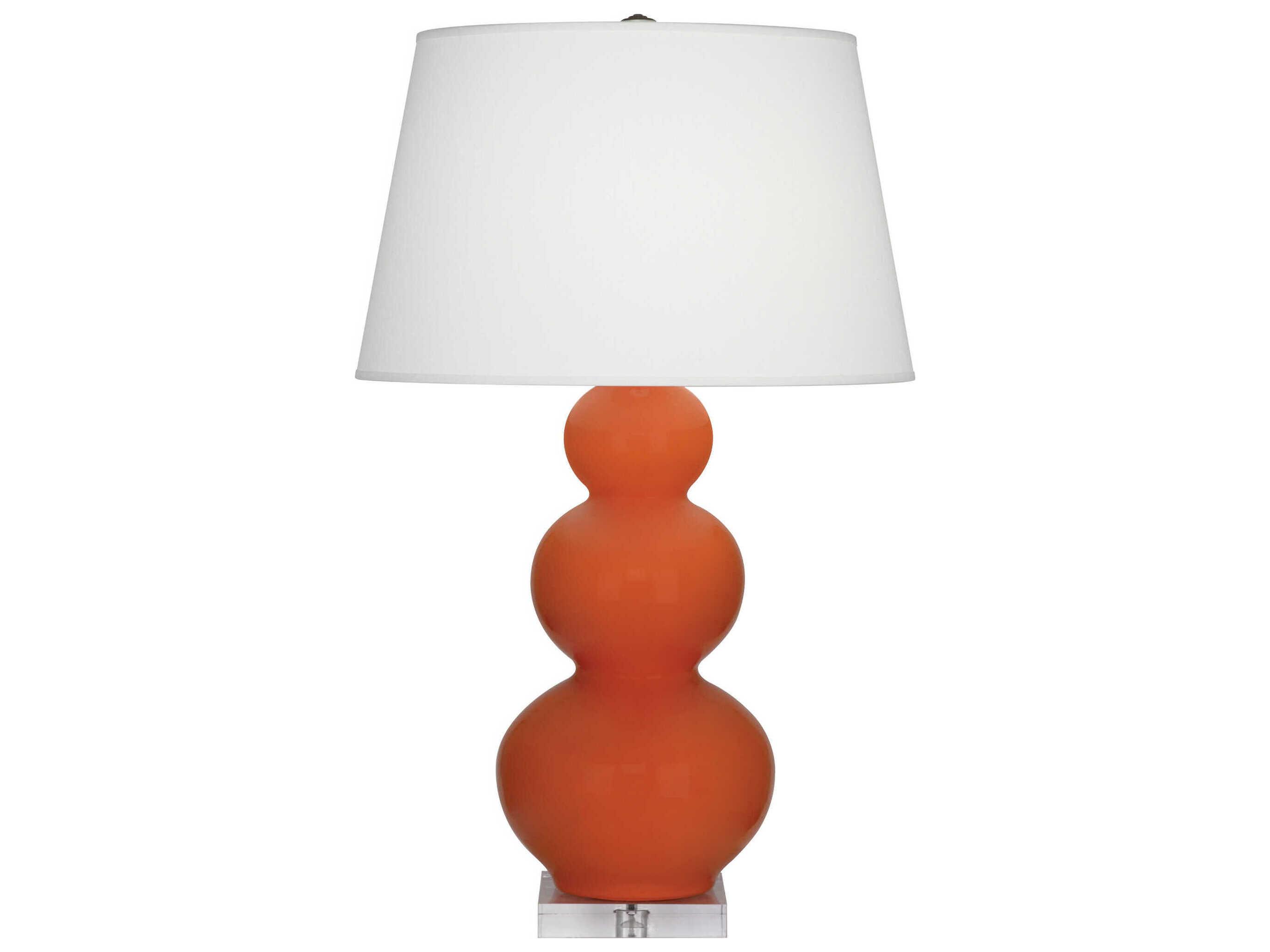Robert Abbey Triple Gourd Pumpkin Glazed Orange Buffet Lamp